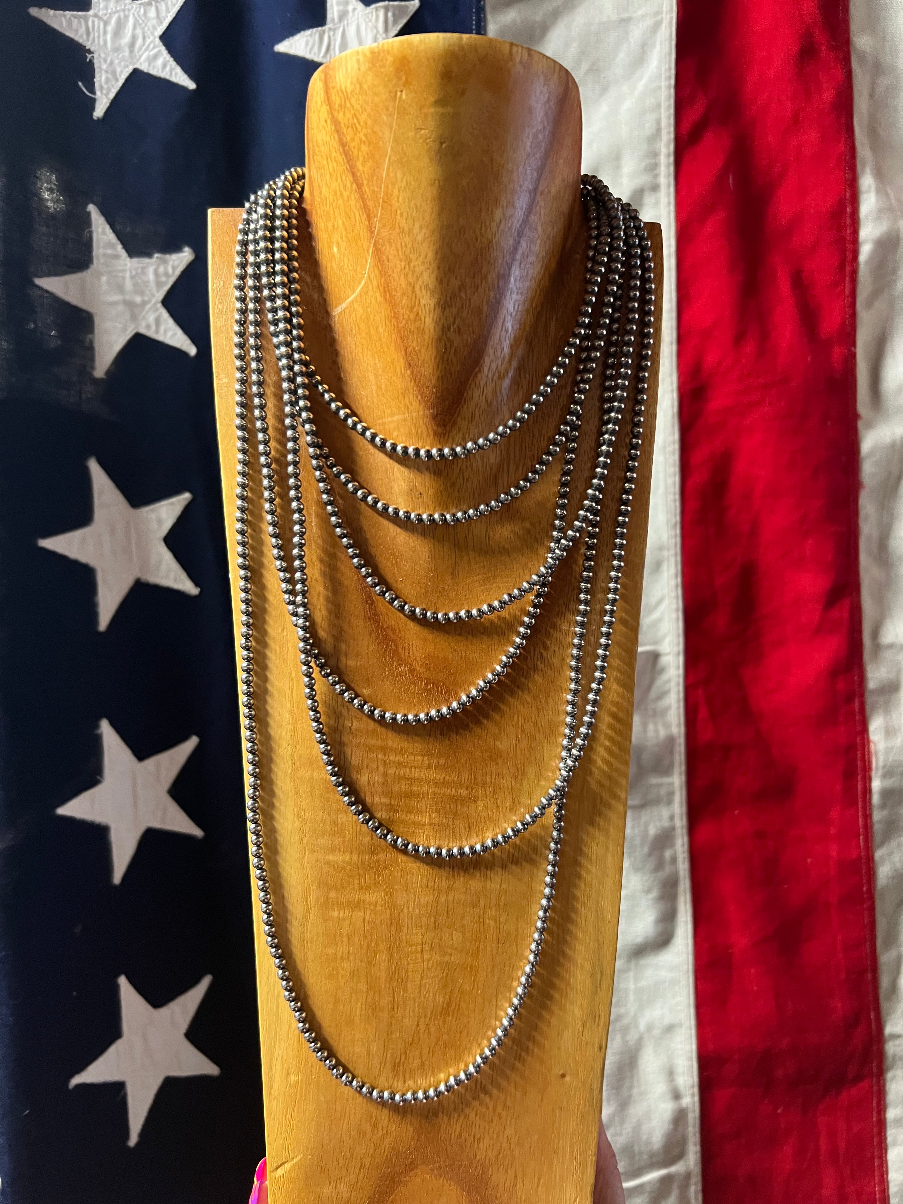 STERLING LOOP CHAIN & WILD PEARLS 36
