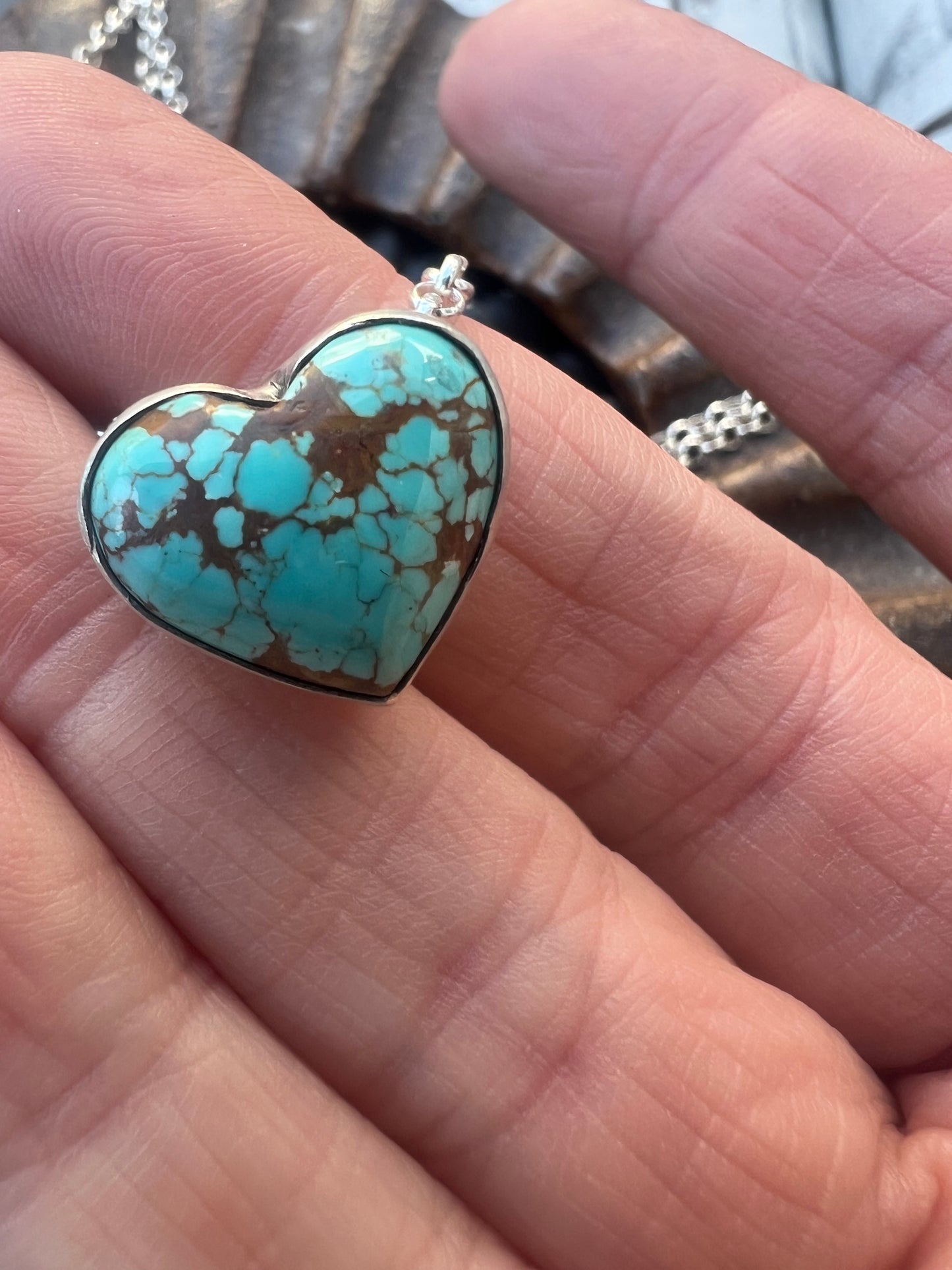 Turquoise Floating Heart Necklace