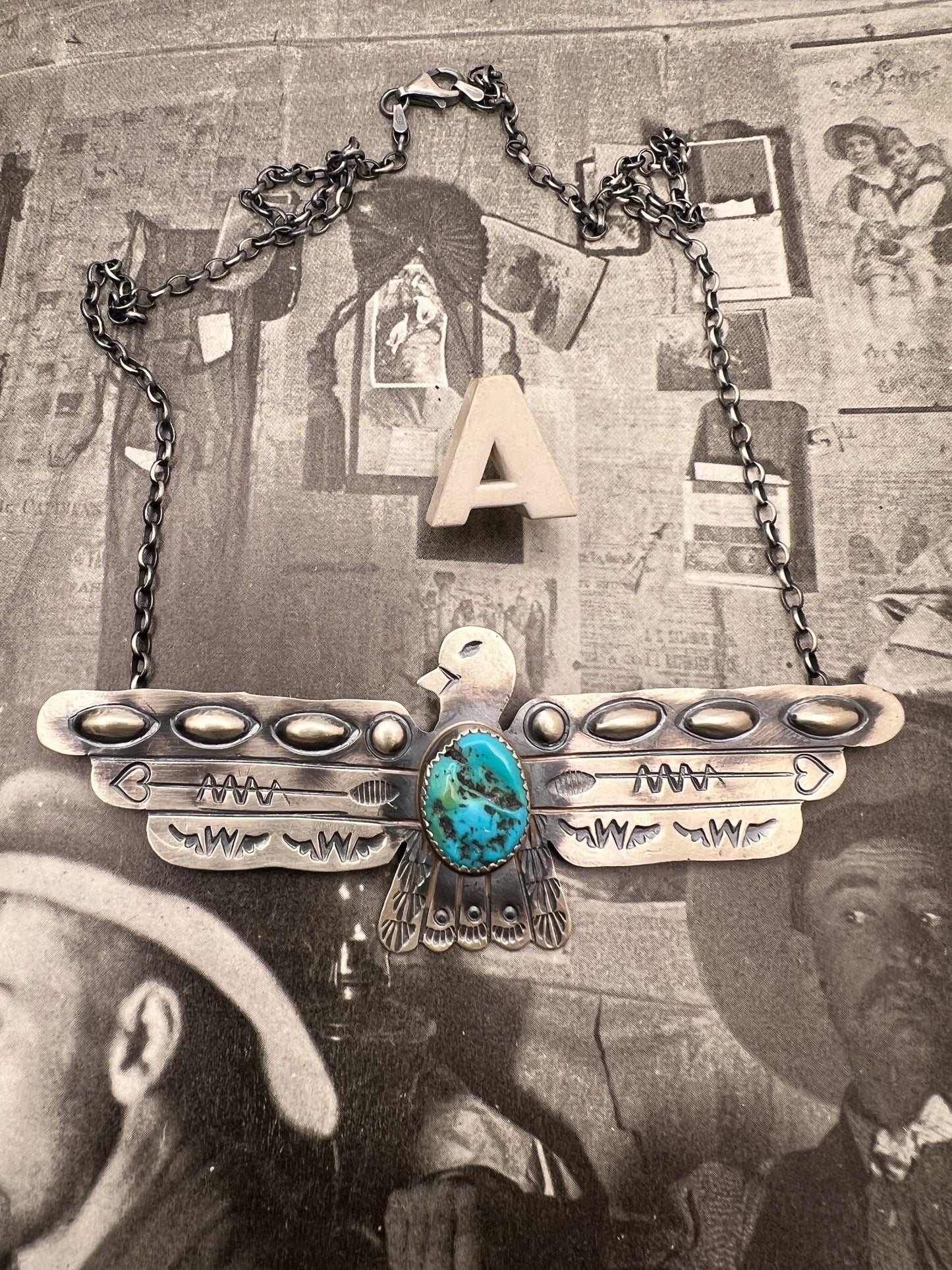 Large Thunderbird Turquoise Necklace
