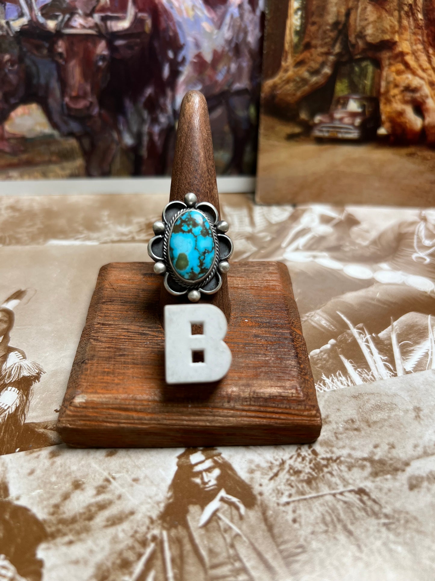 Yazzie Turquoise Flower Style Ring