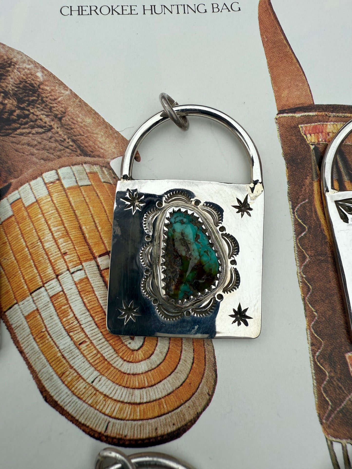 Handstamped Sterling Turquoise Locks