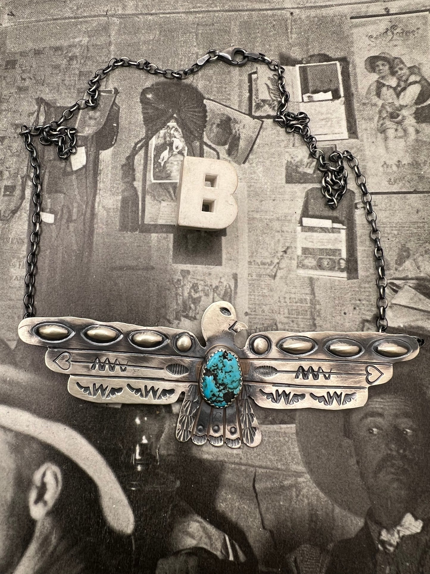 Large Thunderbird Turquoise Necklace