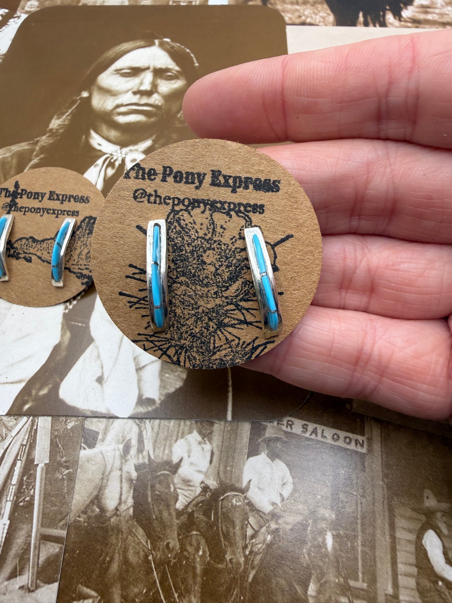 Zuni Inlay Half Hoops