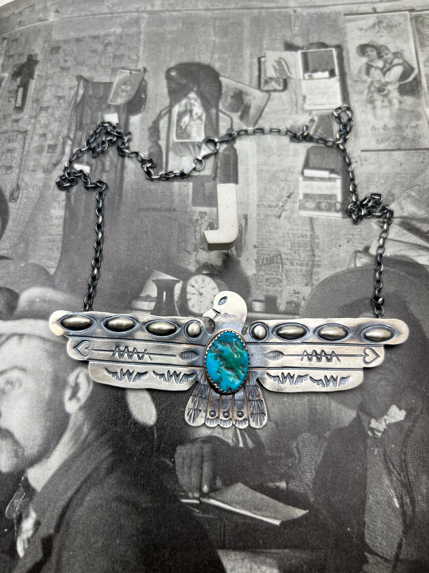 Large Thunderbird Turquoise Necklace