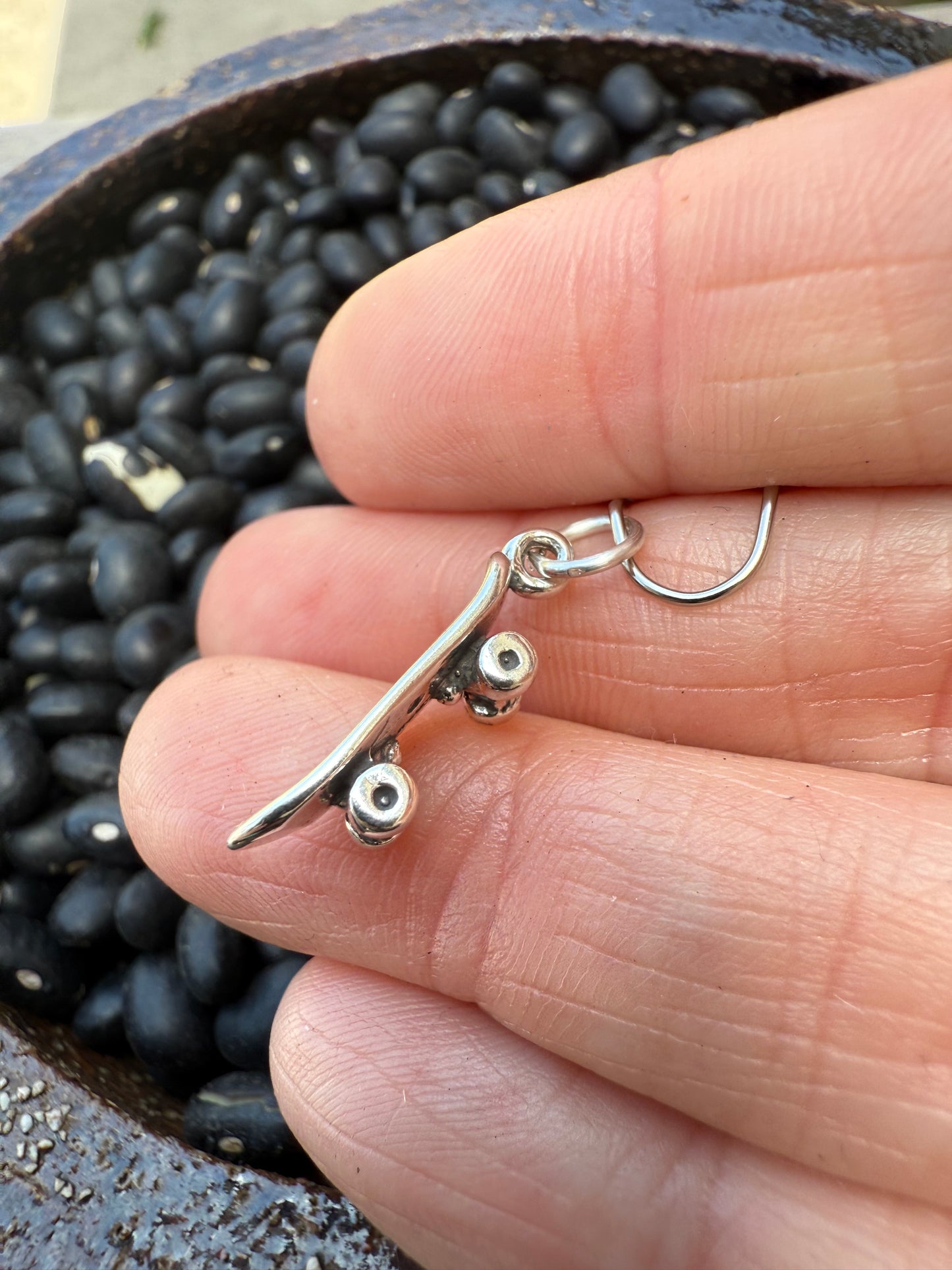 Skateboard Sterling Silver Charm