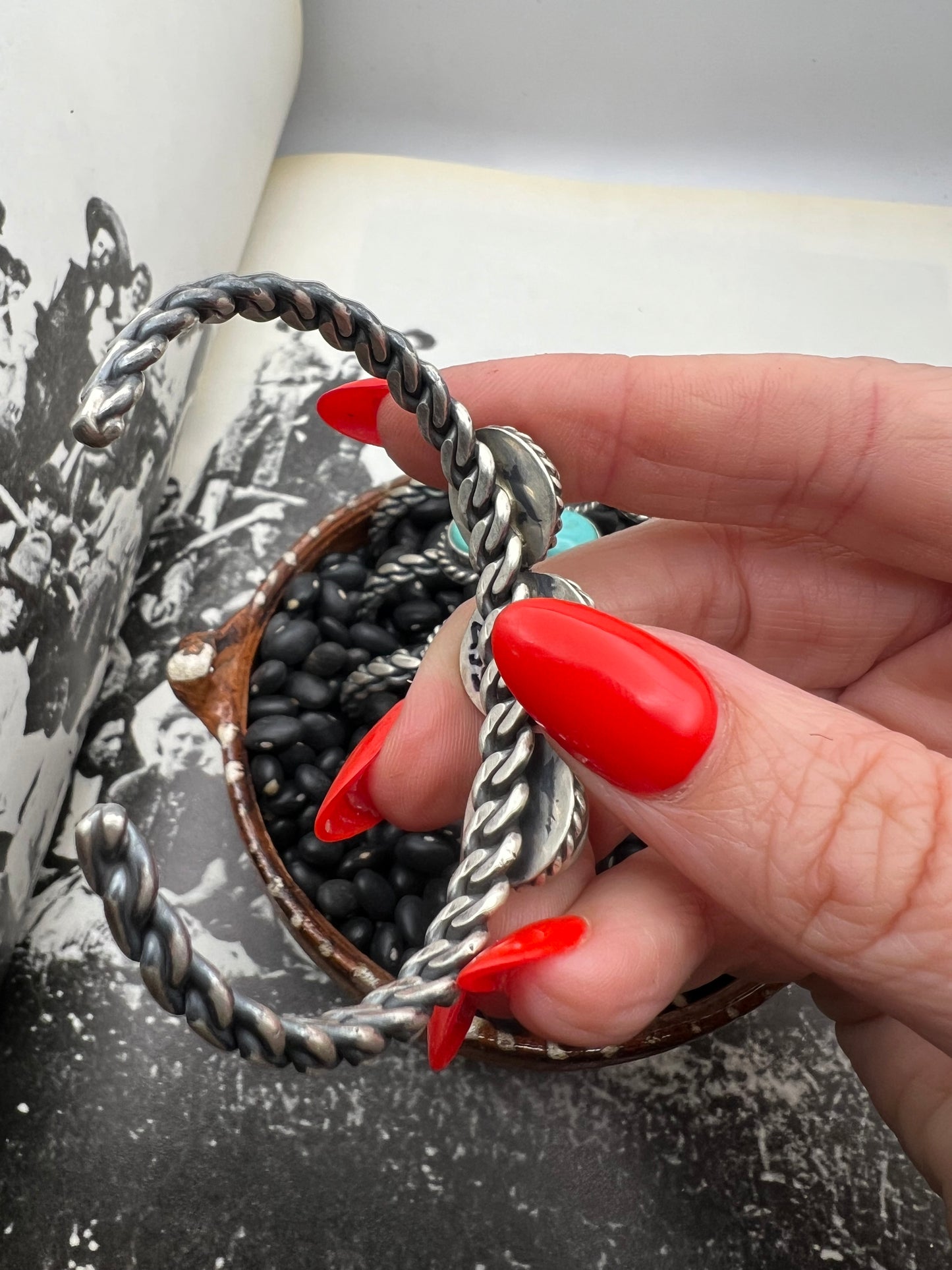 Three Stone Braided Cuff