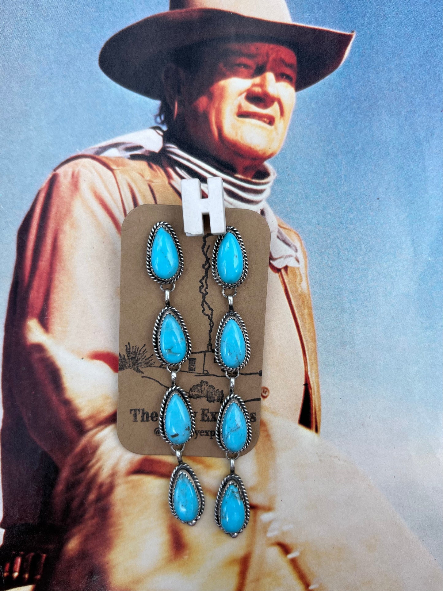 Turquoise 4 Tear Drop Earring