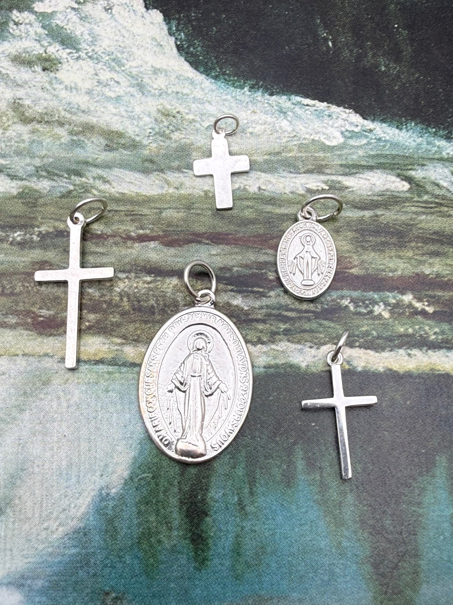 Simple Sterling Cross Charm