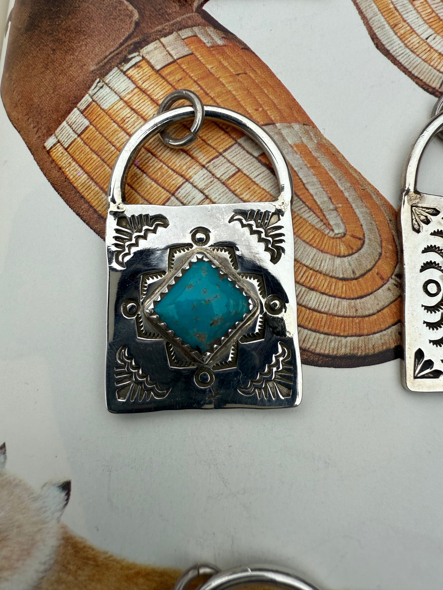 Handstamped Sterling Turquoise Locks