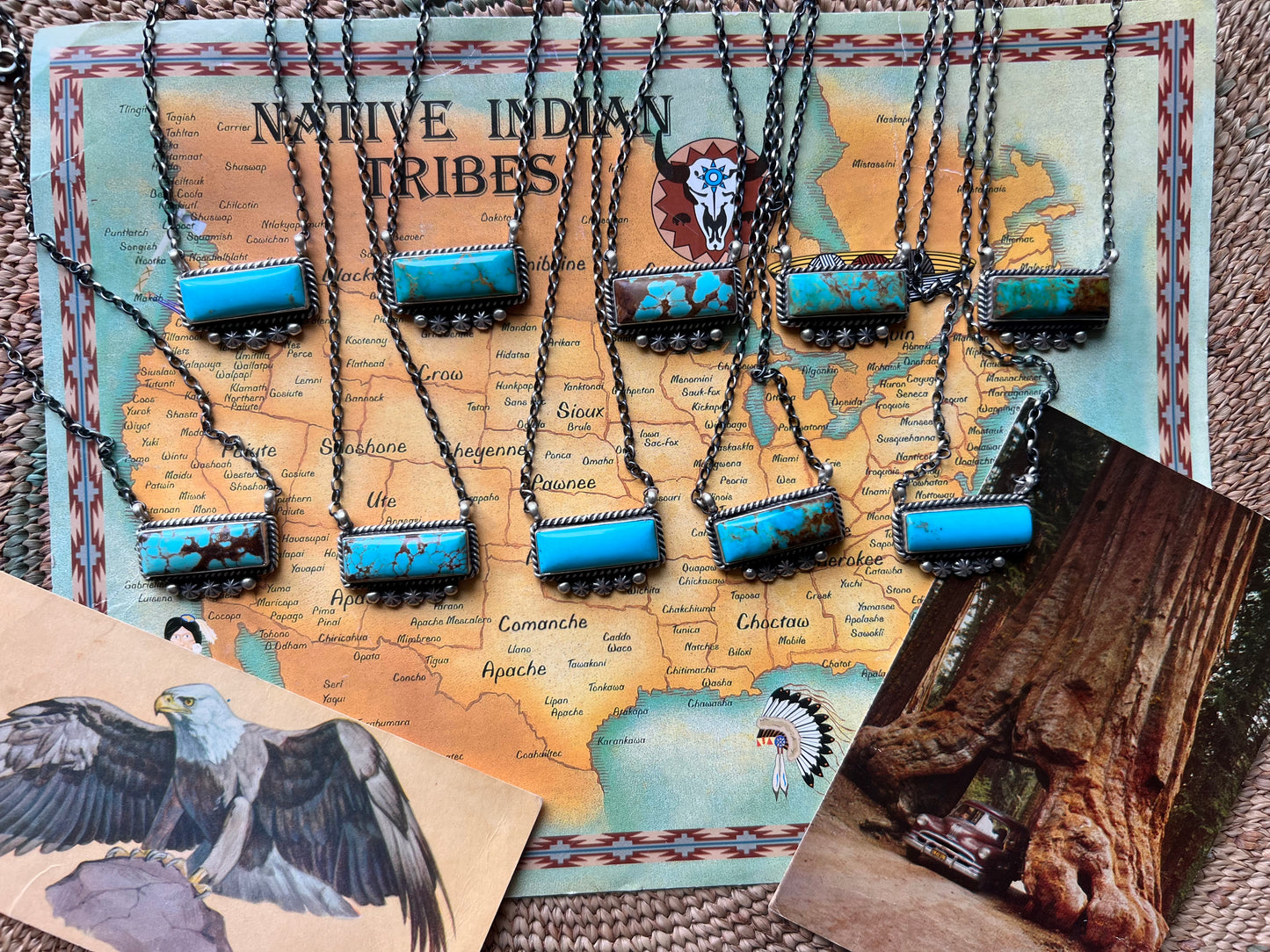 Turquoise Fancy Bar Necklace