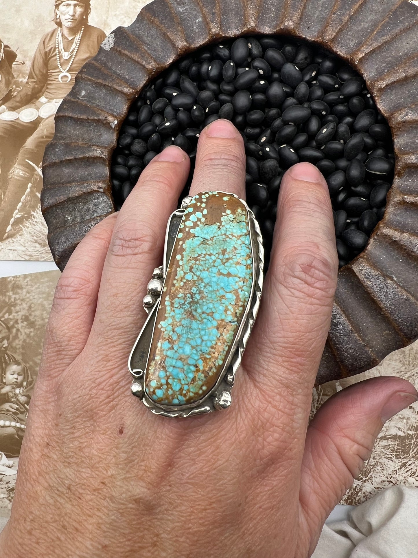 Large Turquoise Ring size 9 FG