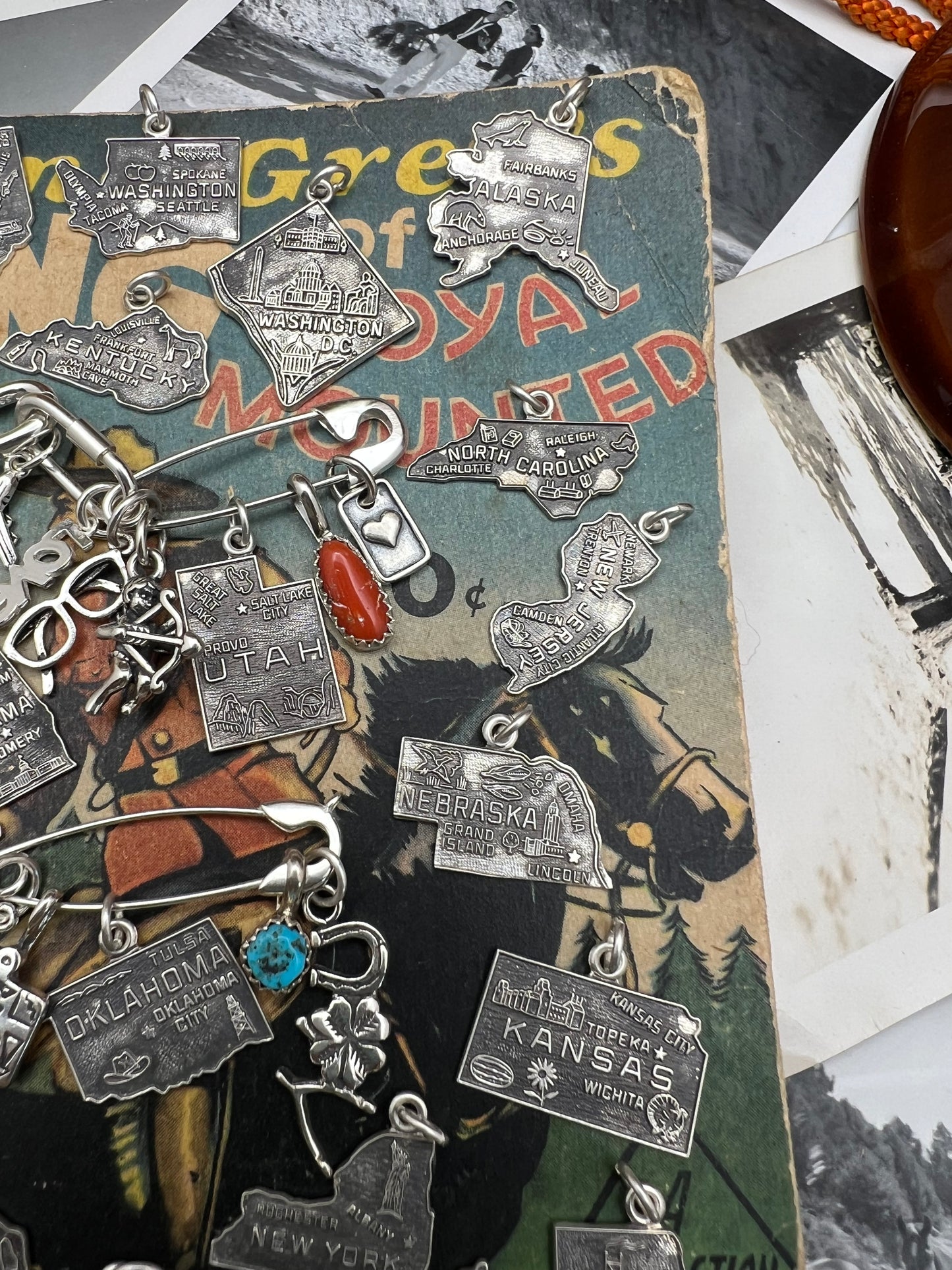 Vintage 1960’s Sterling State Charms