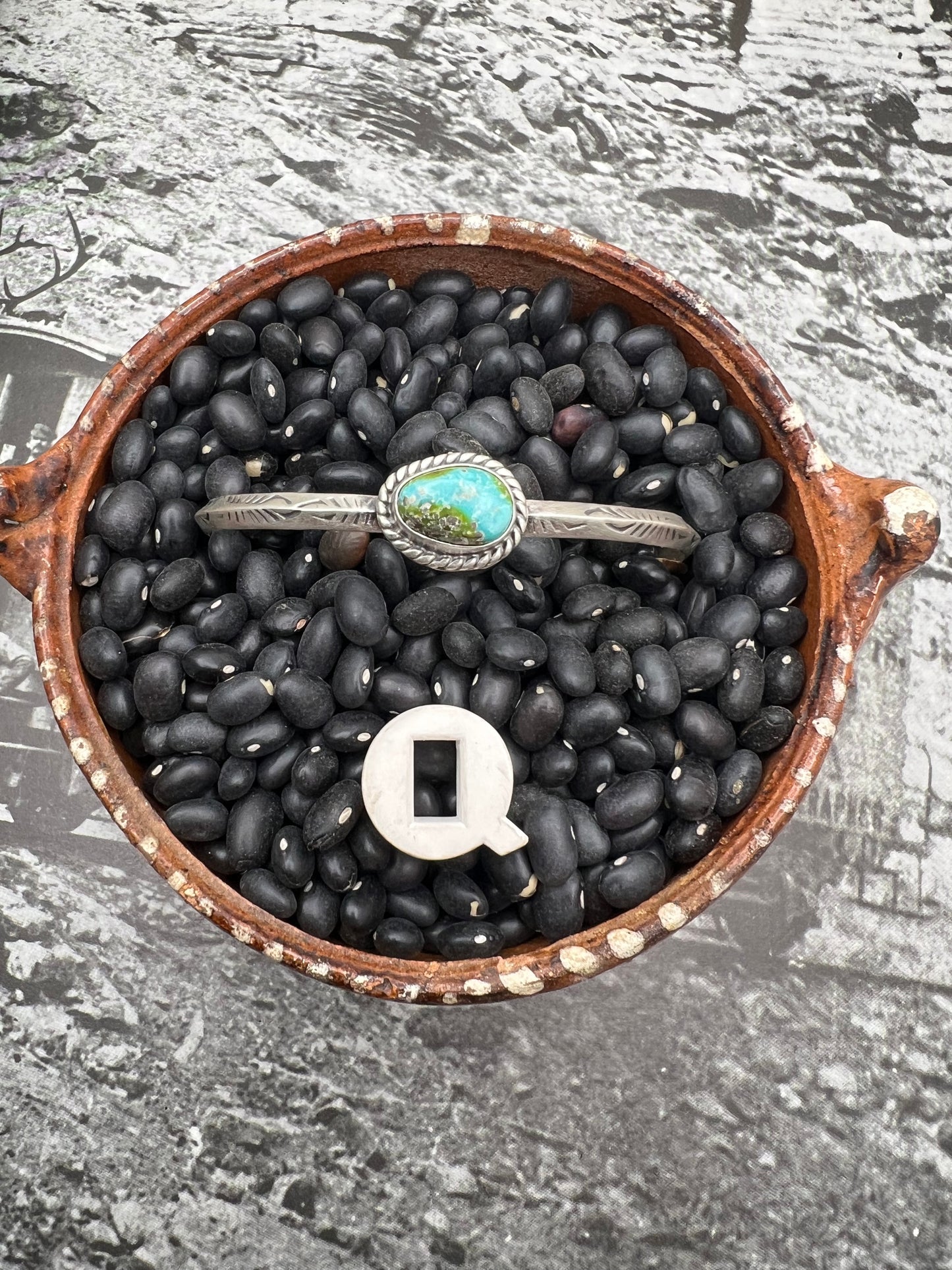 Turquoise Stamped Cuff