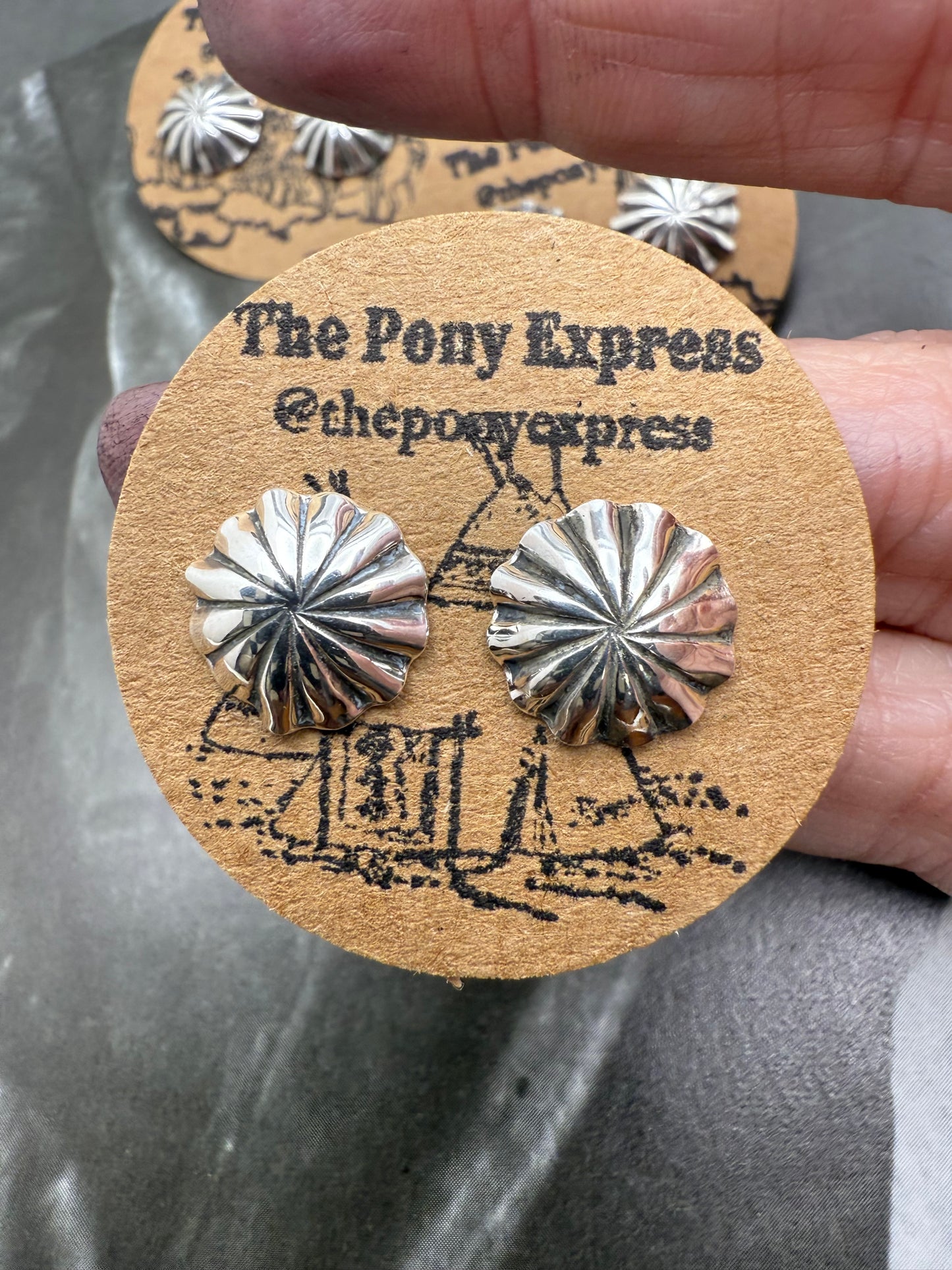 Handmade Scallop Concho Studs