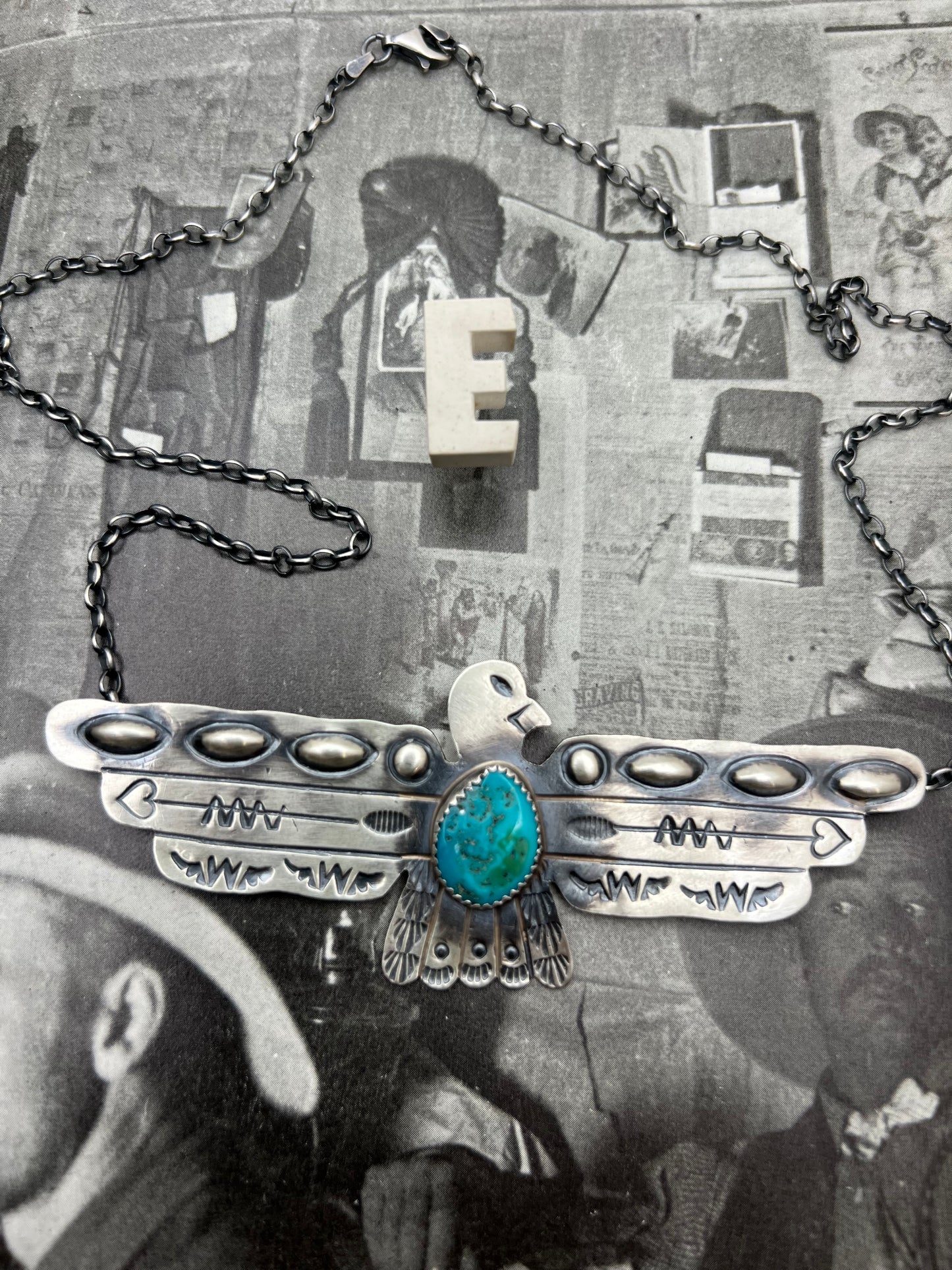 Large Thunderbird Turquoise Necklace