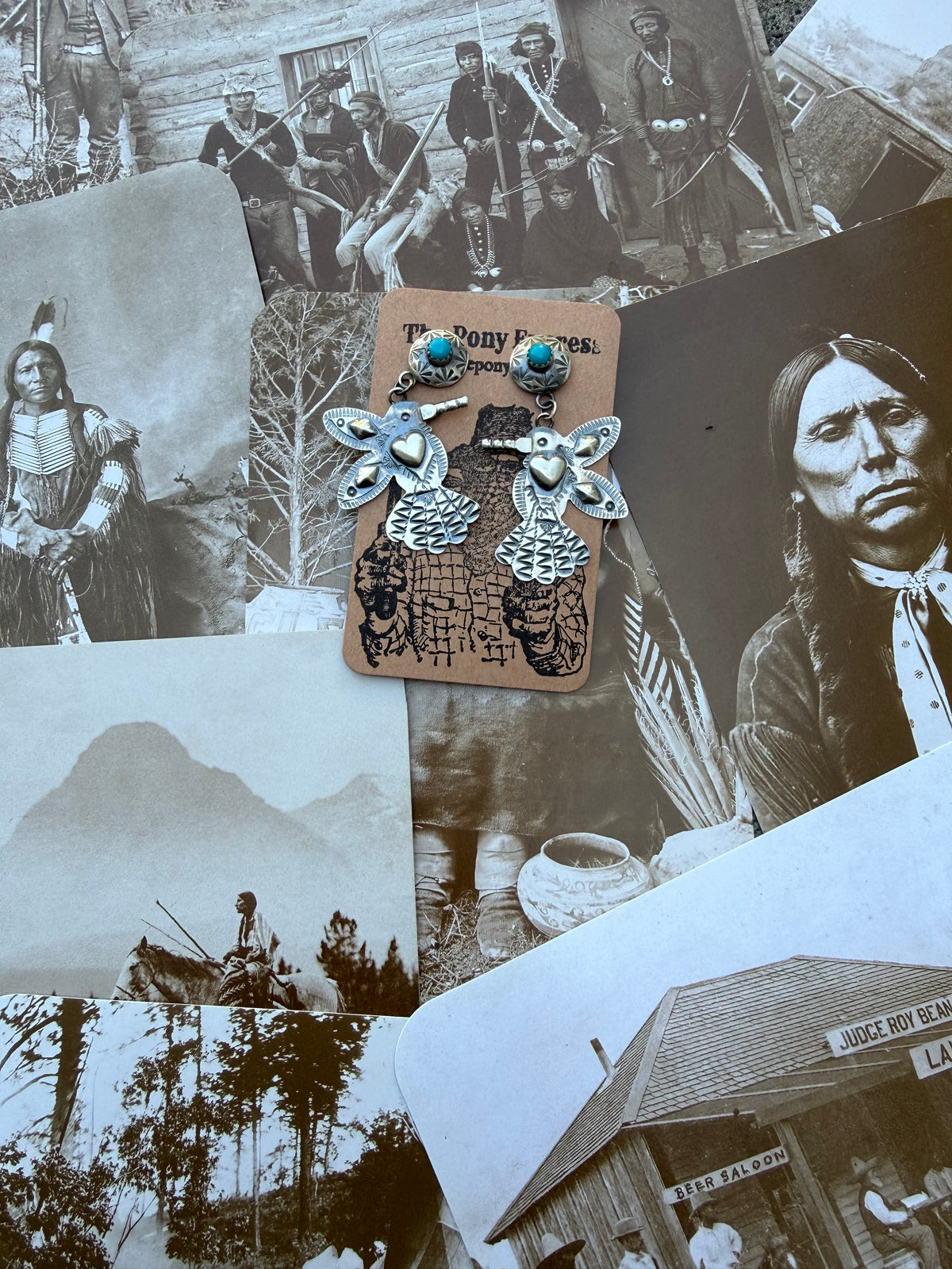 Hummingbird Hand Stamped Earrings