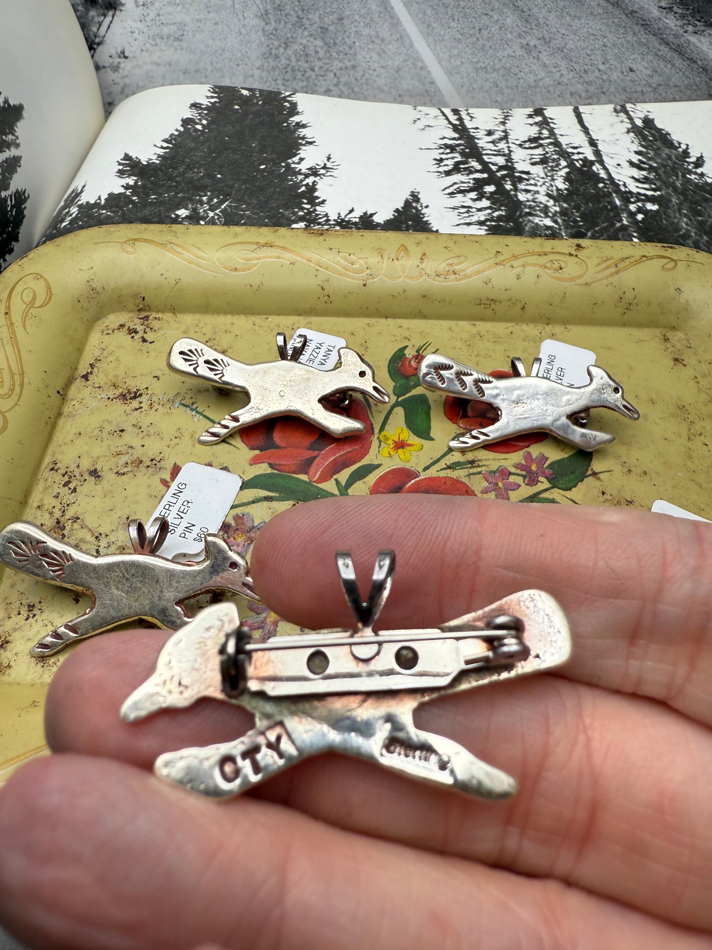 Road Runner Stamped Pin Pendant
