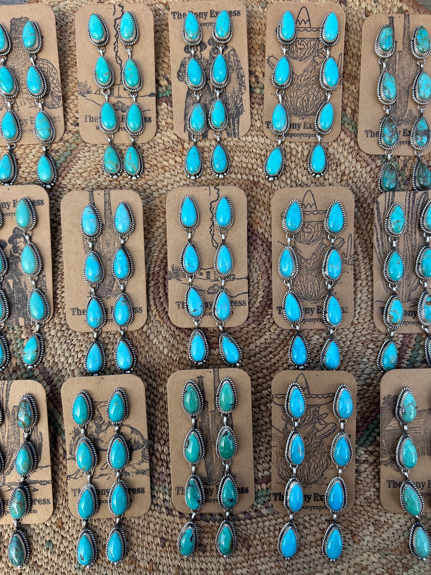 Turquoise 4 Tear Drop Earring