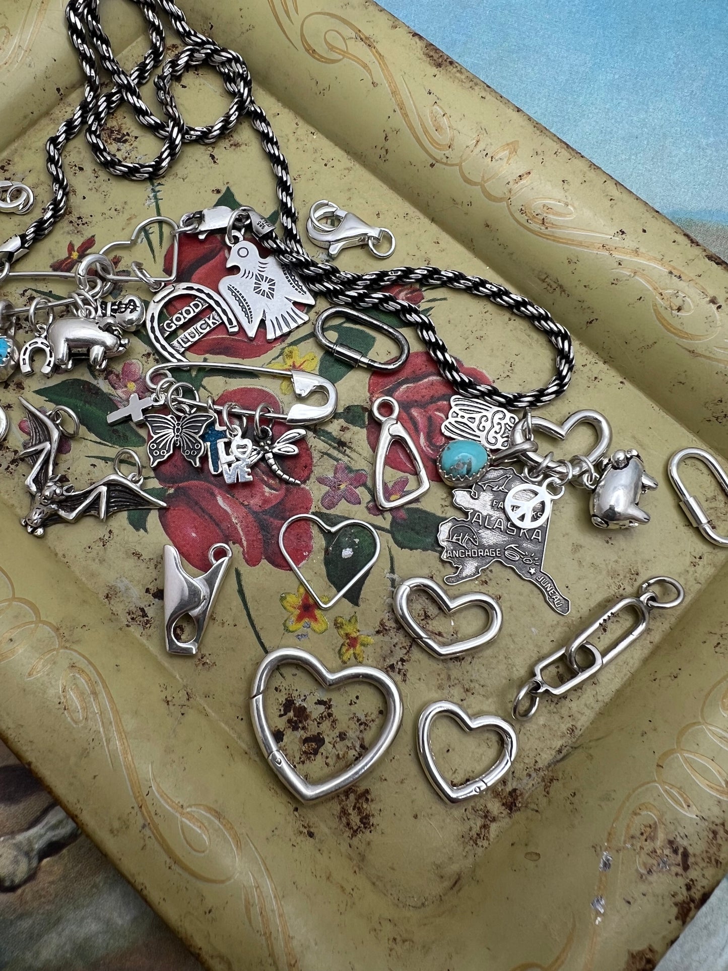 Bat Sterling Silver Charm Connector