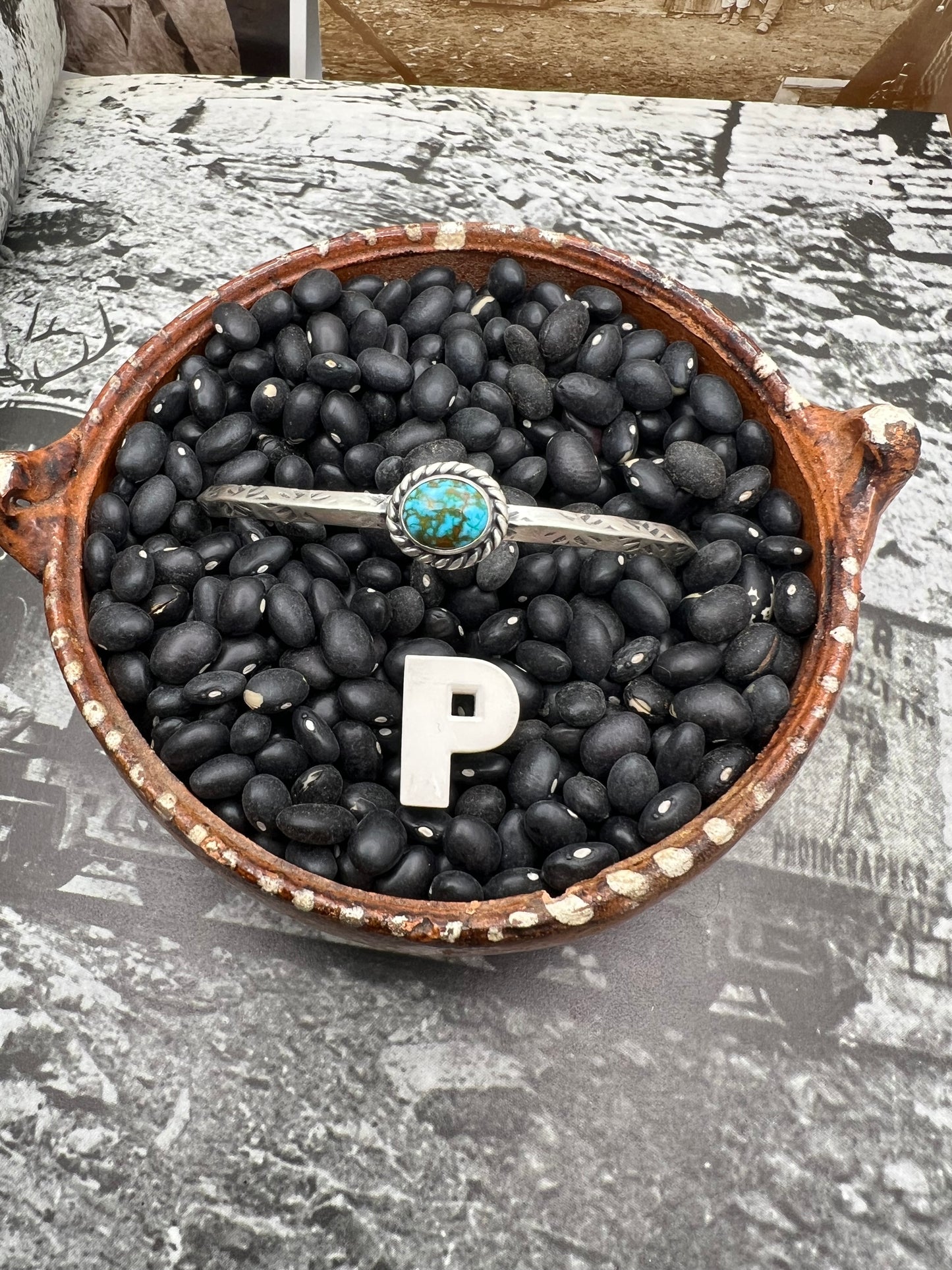 Turquoise Stamped Cuff
