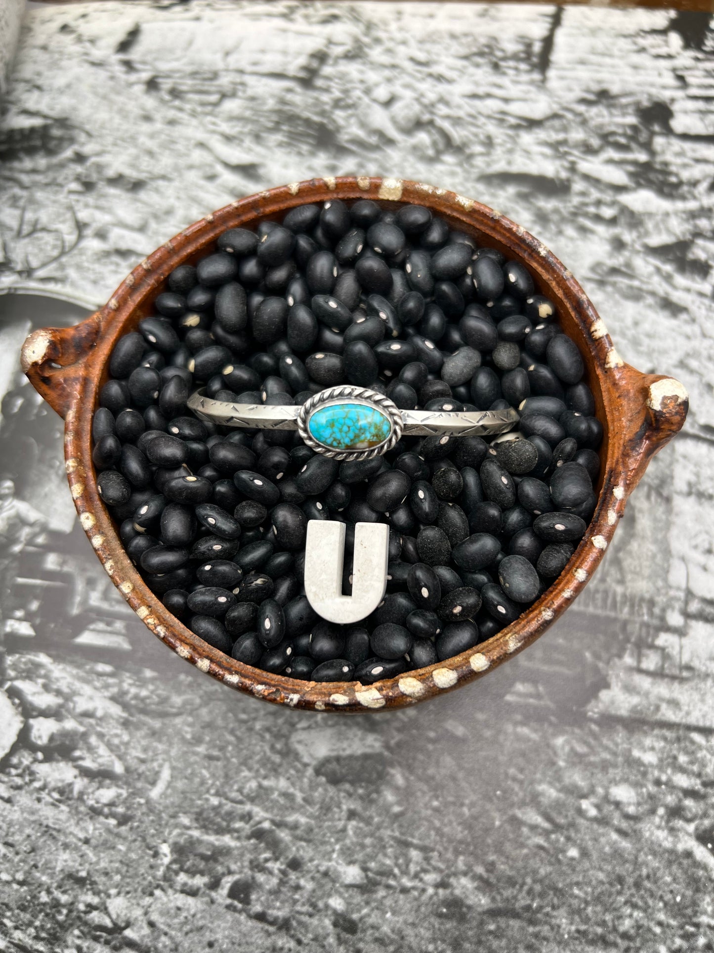 Turquoise Stamped Cuff