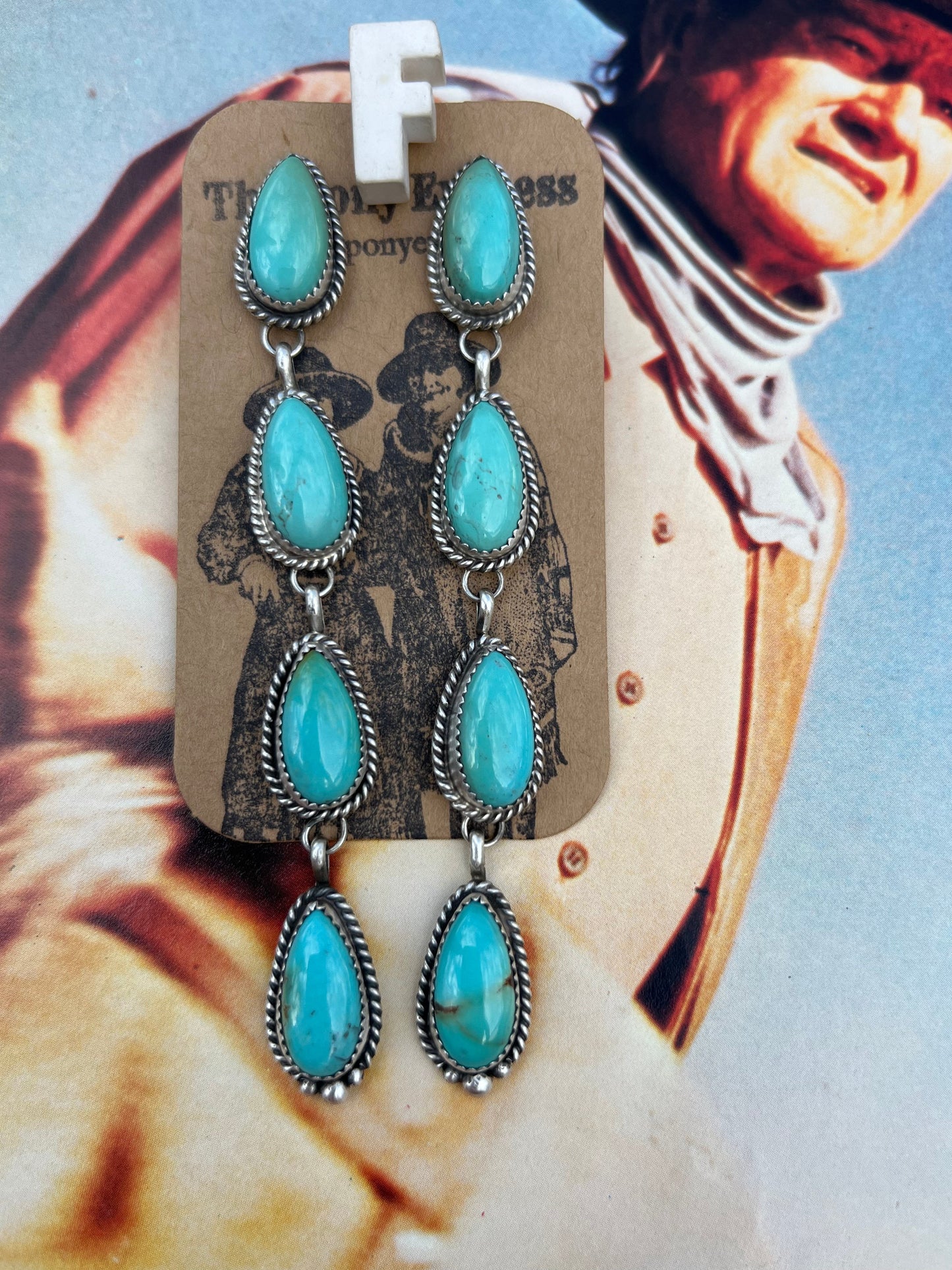 Turquoise 4 Tear Drop Earring