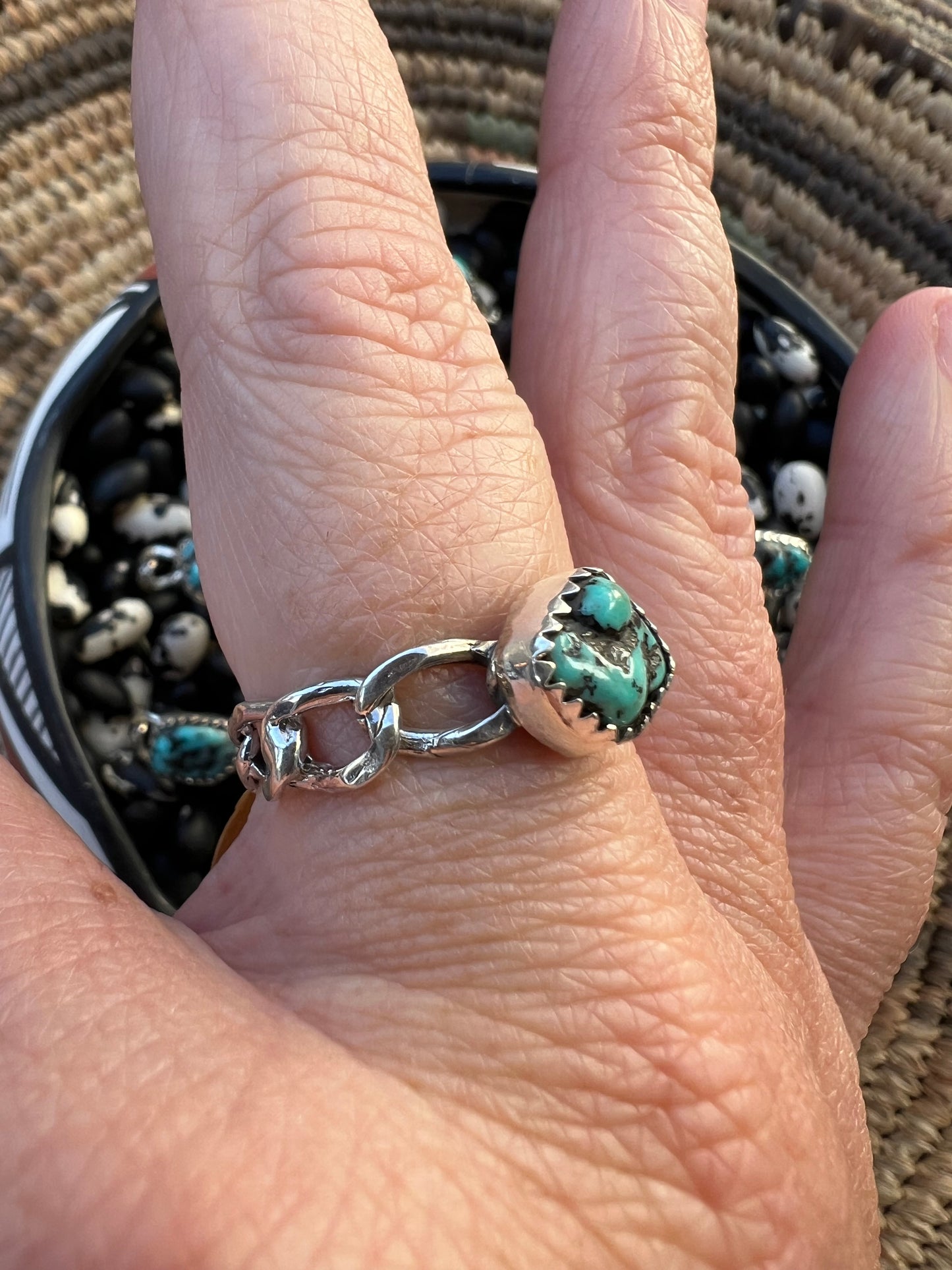 Turquoise Chain Link Ring