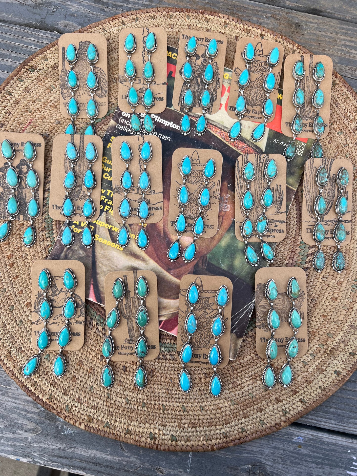 Turquoise 4 Tear Drop Earring