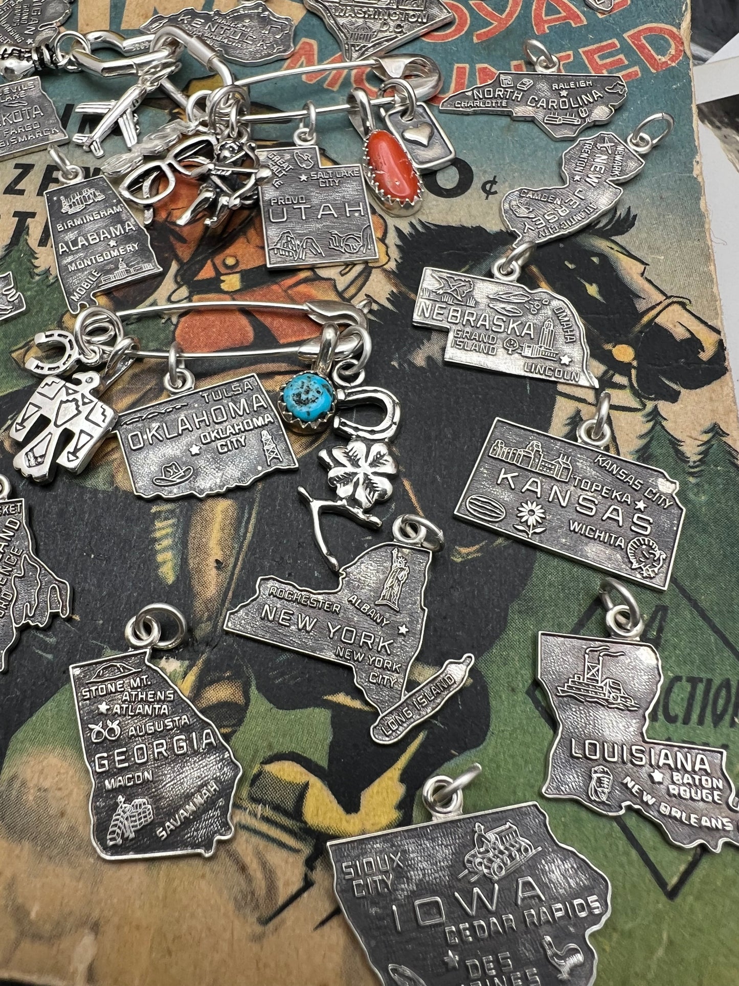 Vintage 1960’s Sterling State Charms
