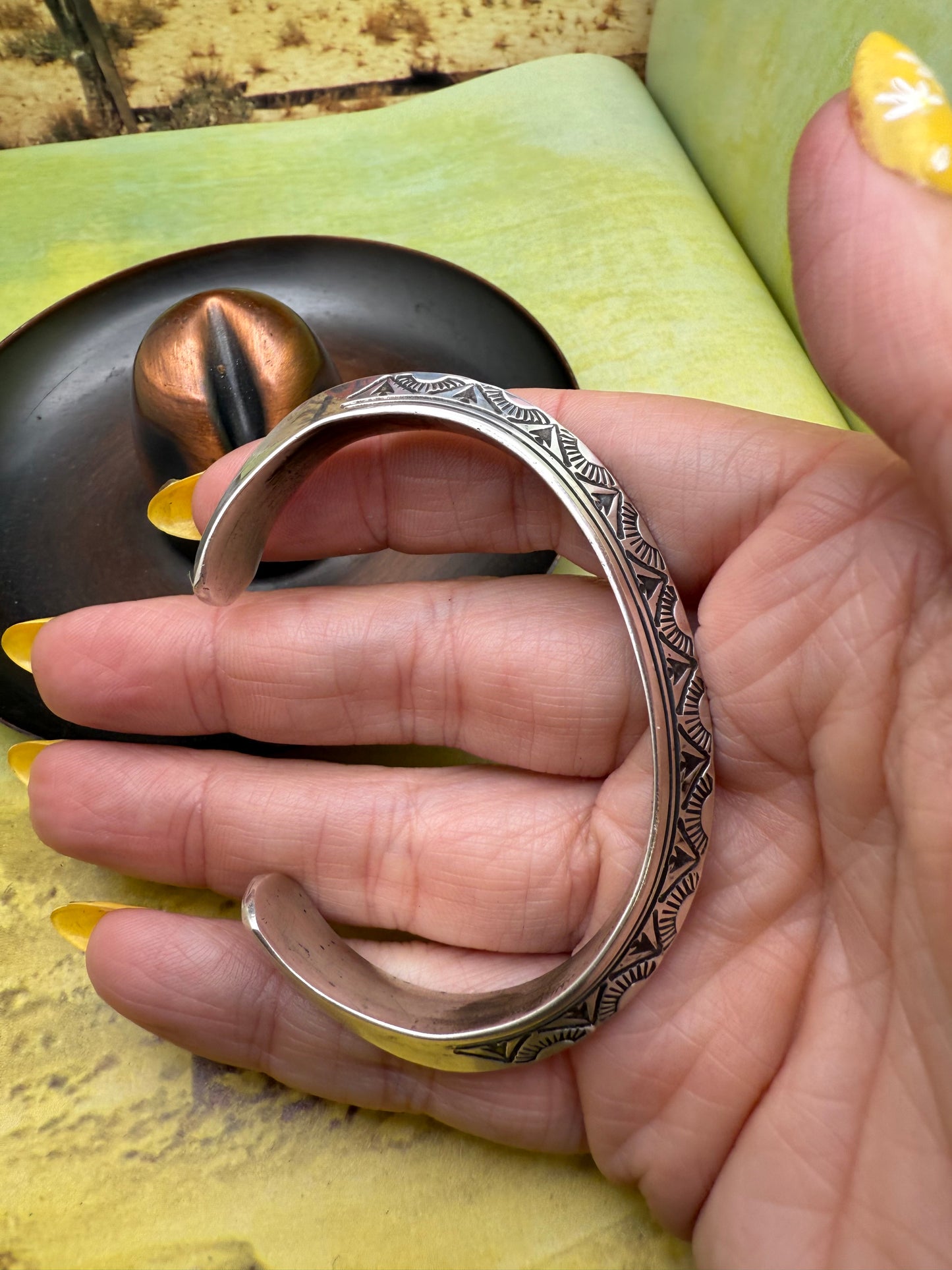 Heavy Handstamped Carinated Cuff