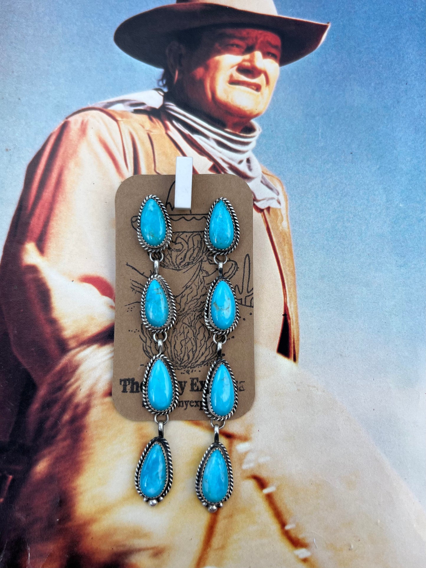 Turquoise 4 Tear Drop Earring
