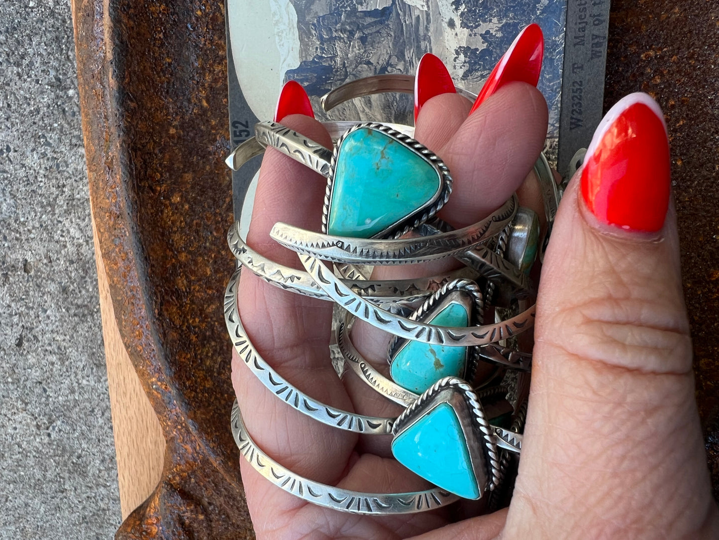 Turquoise Stamped Cuff