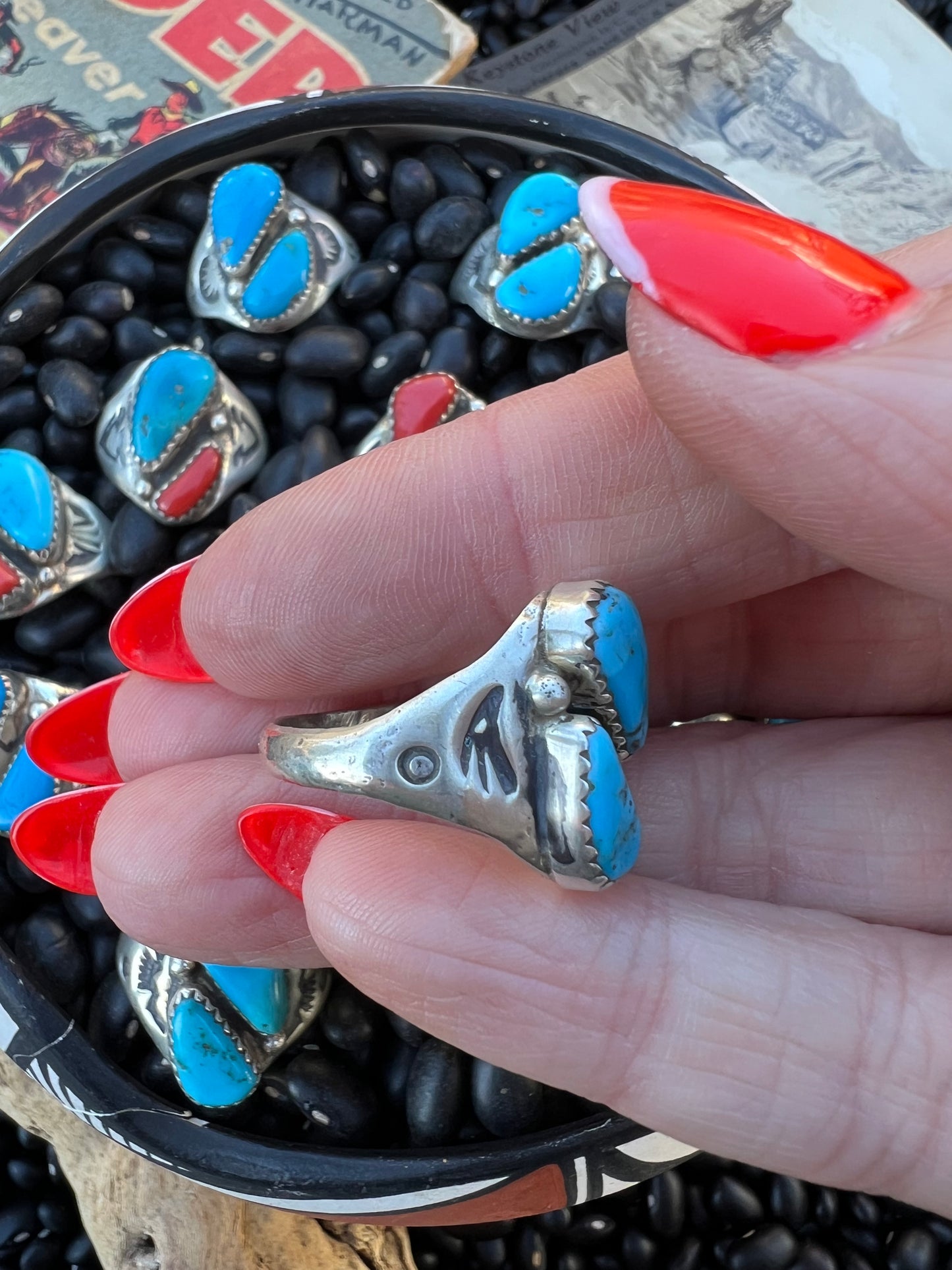 UNISEX Turquoise Signet Ring