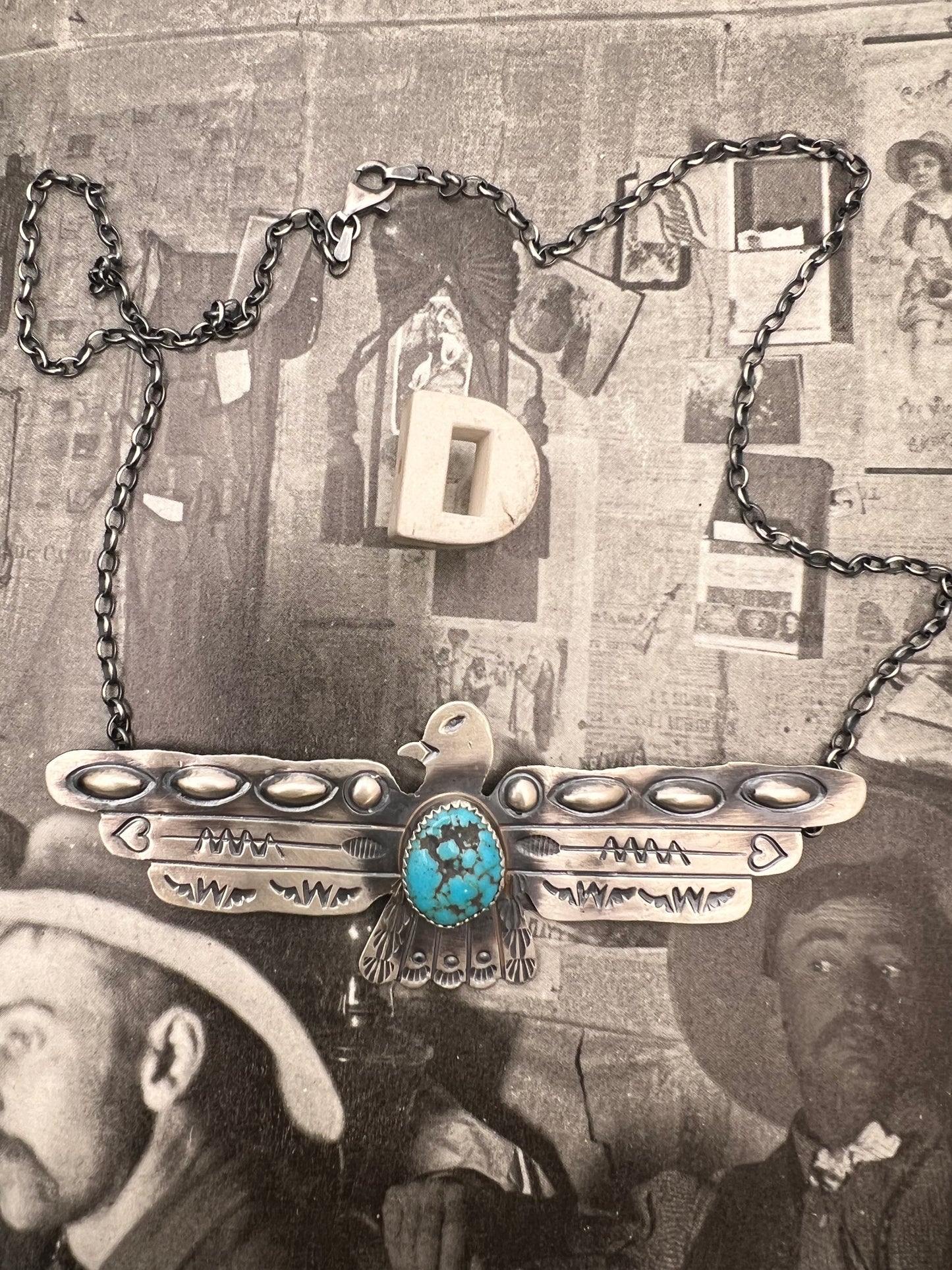 Large Thunderbird Turquoise Necklace