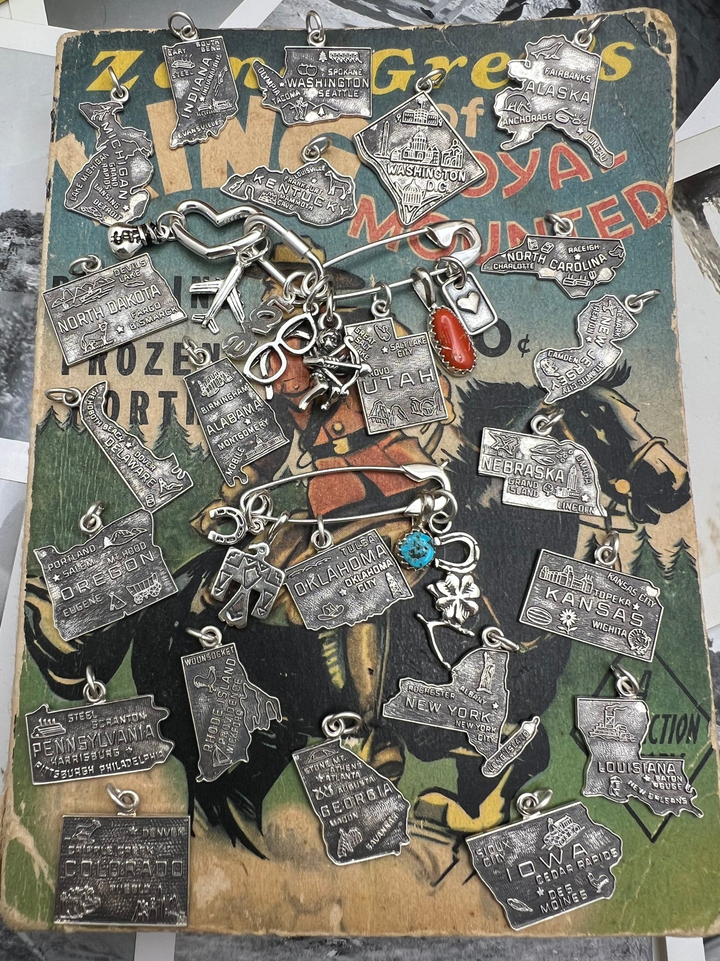 Vintage 1960’s Sterling State Charms