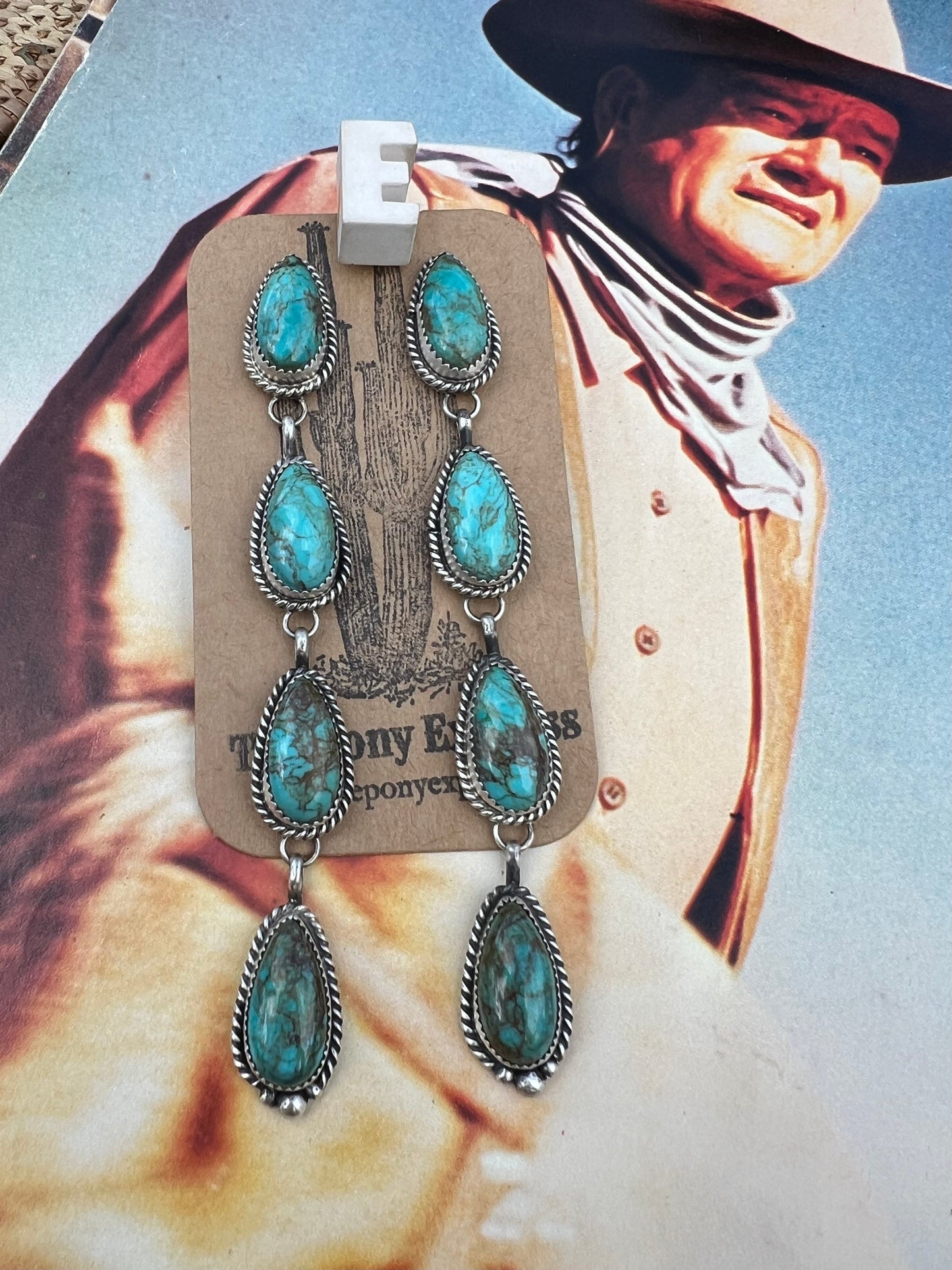 Turquoise 4 Tear Drop Earring
