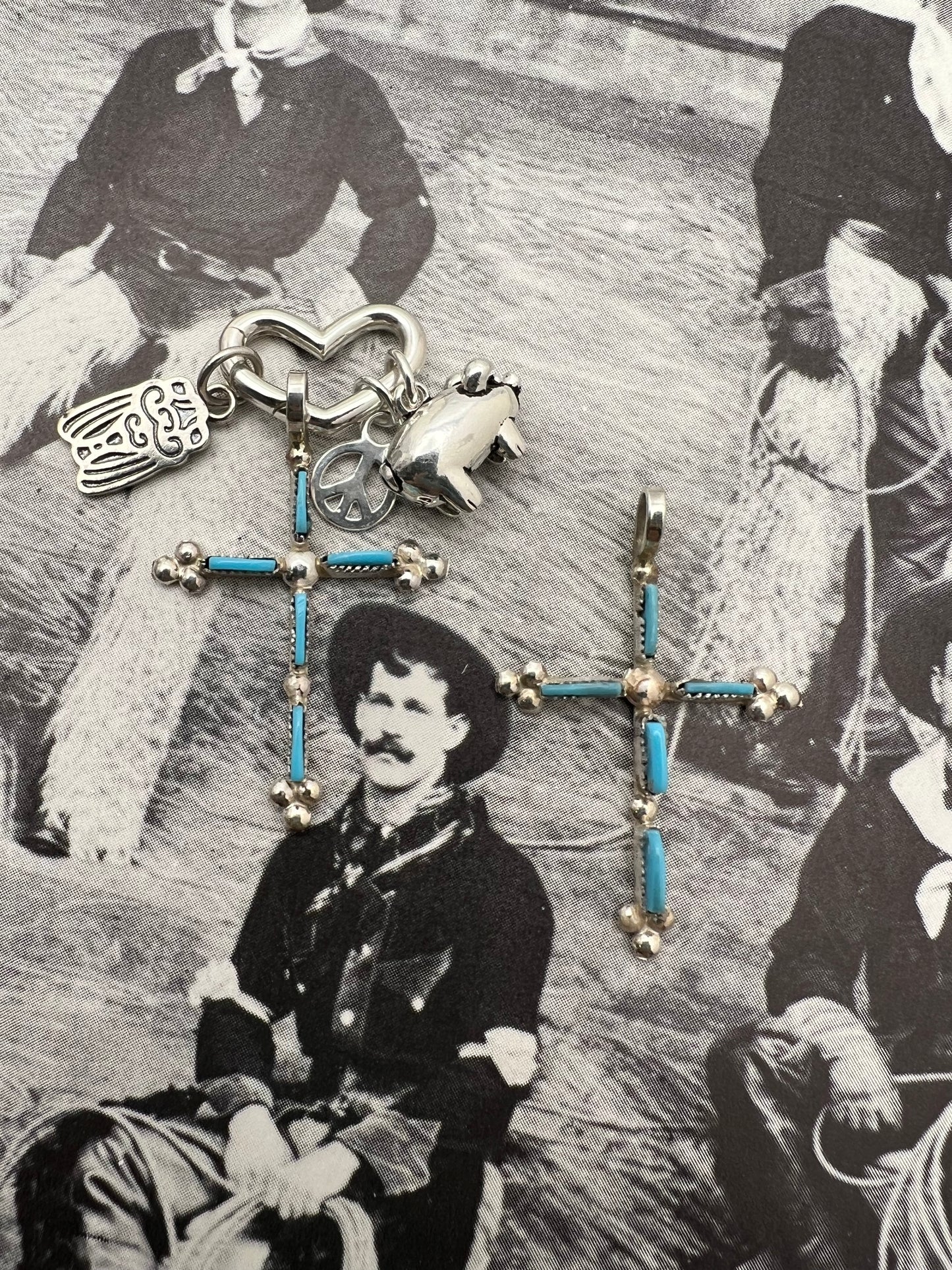 Zuni Needlepoint Turquoise Cross