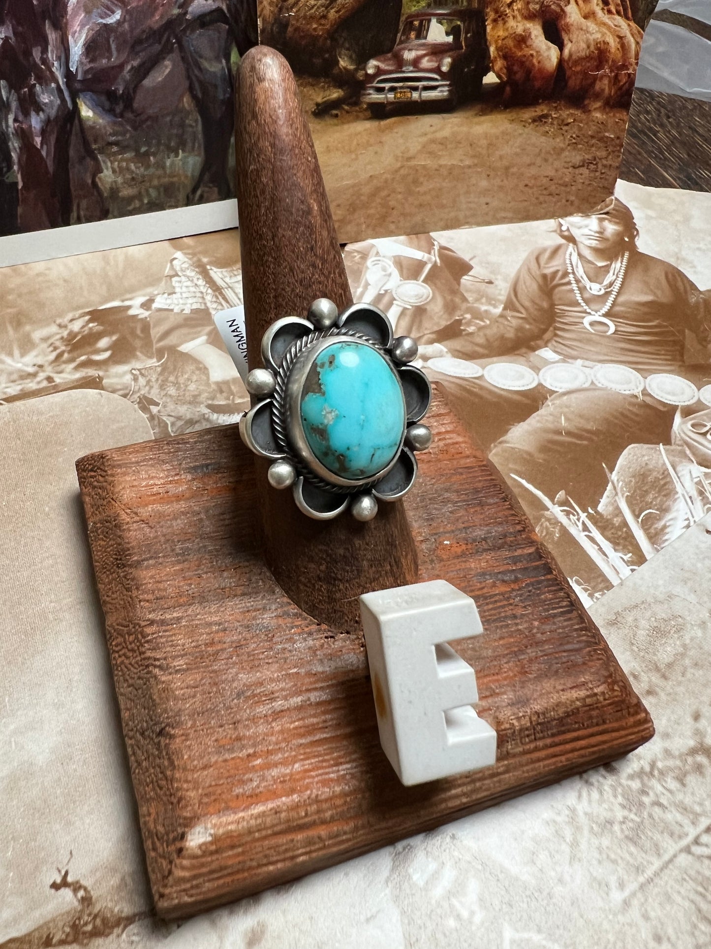 Yazzie Turquoise Flower Style Ring
