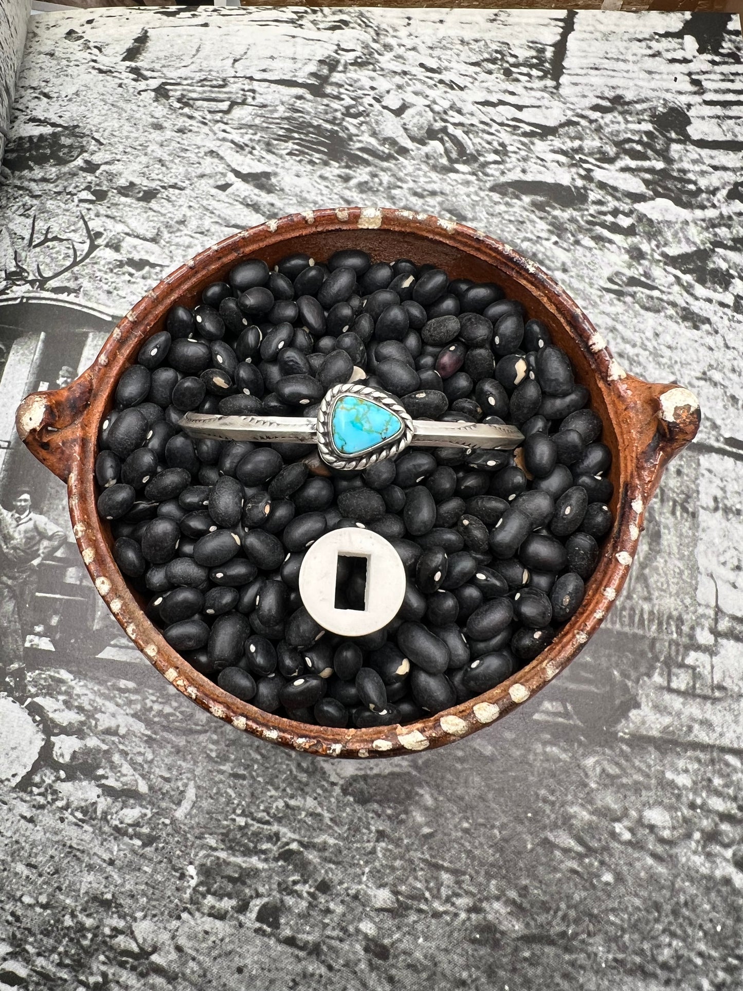 Turquoise Stamped Cuff