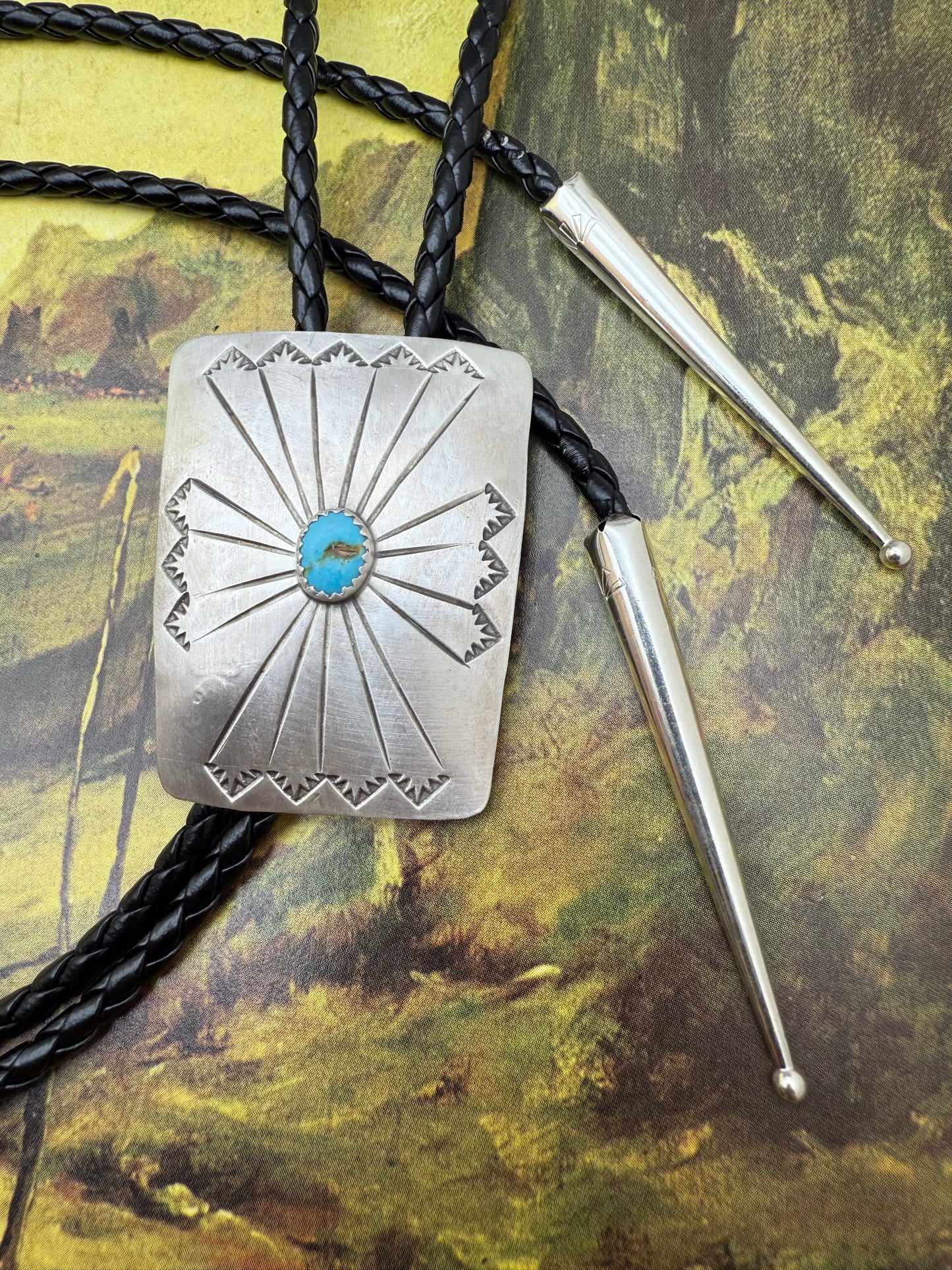 Sterling Silver Bolo with Turquoise