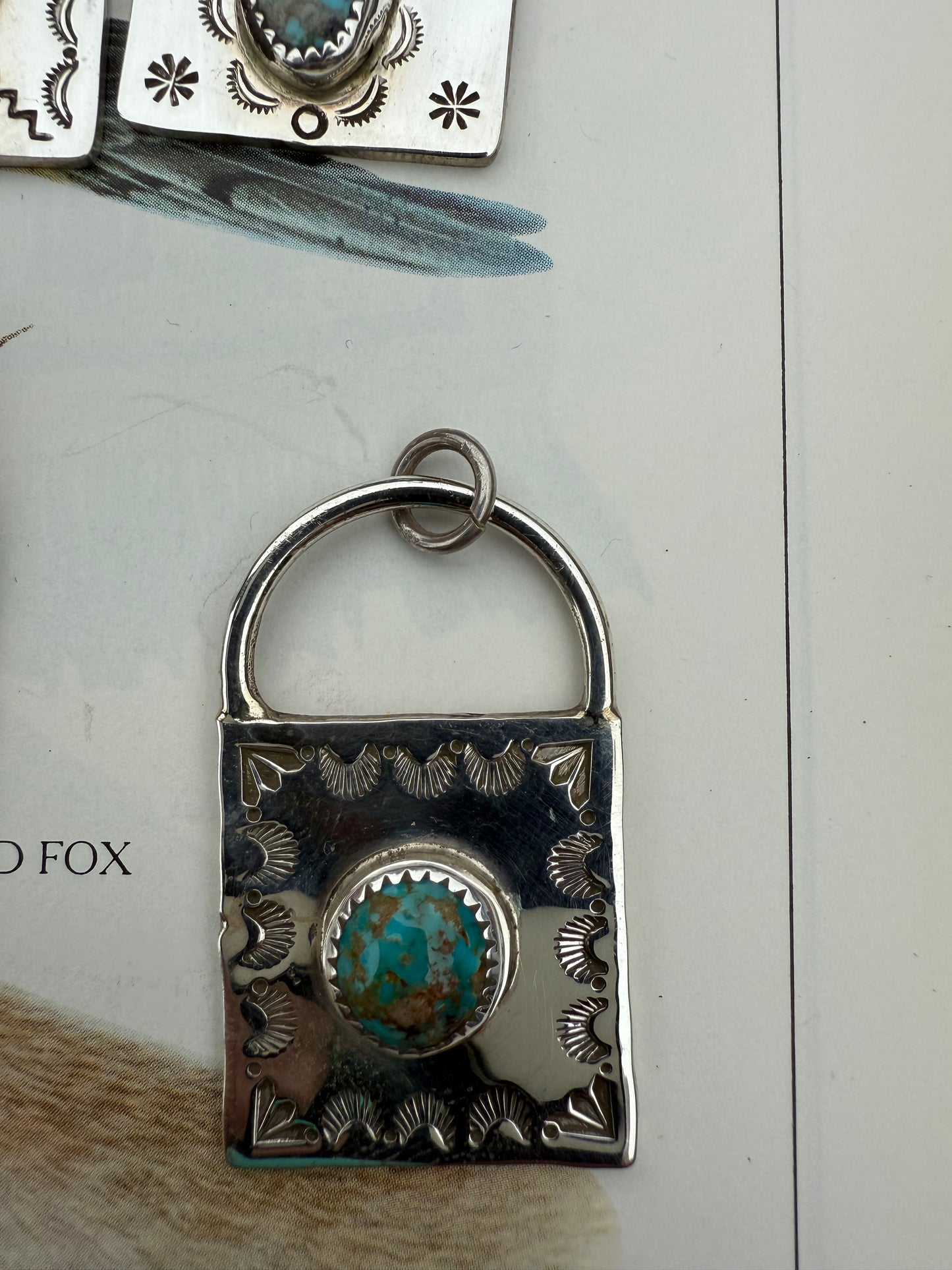 Handstamped Sterling Turquoise Locks
