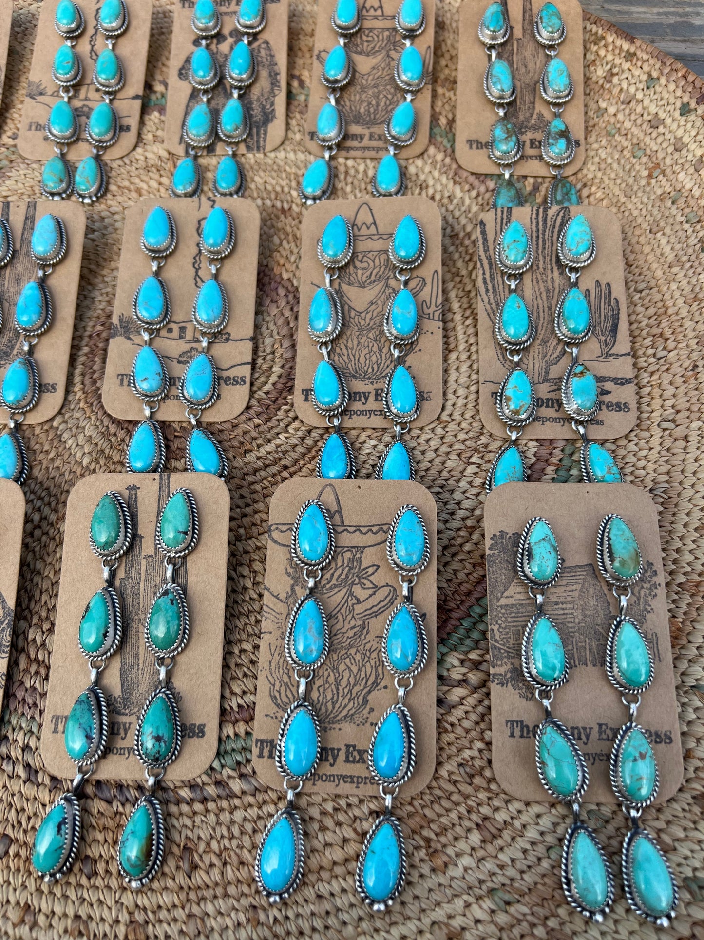 Turquoise 4 Tear Drop Earring