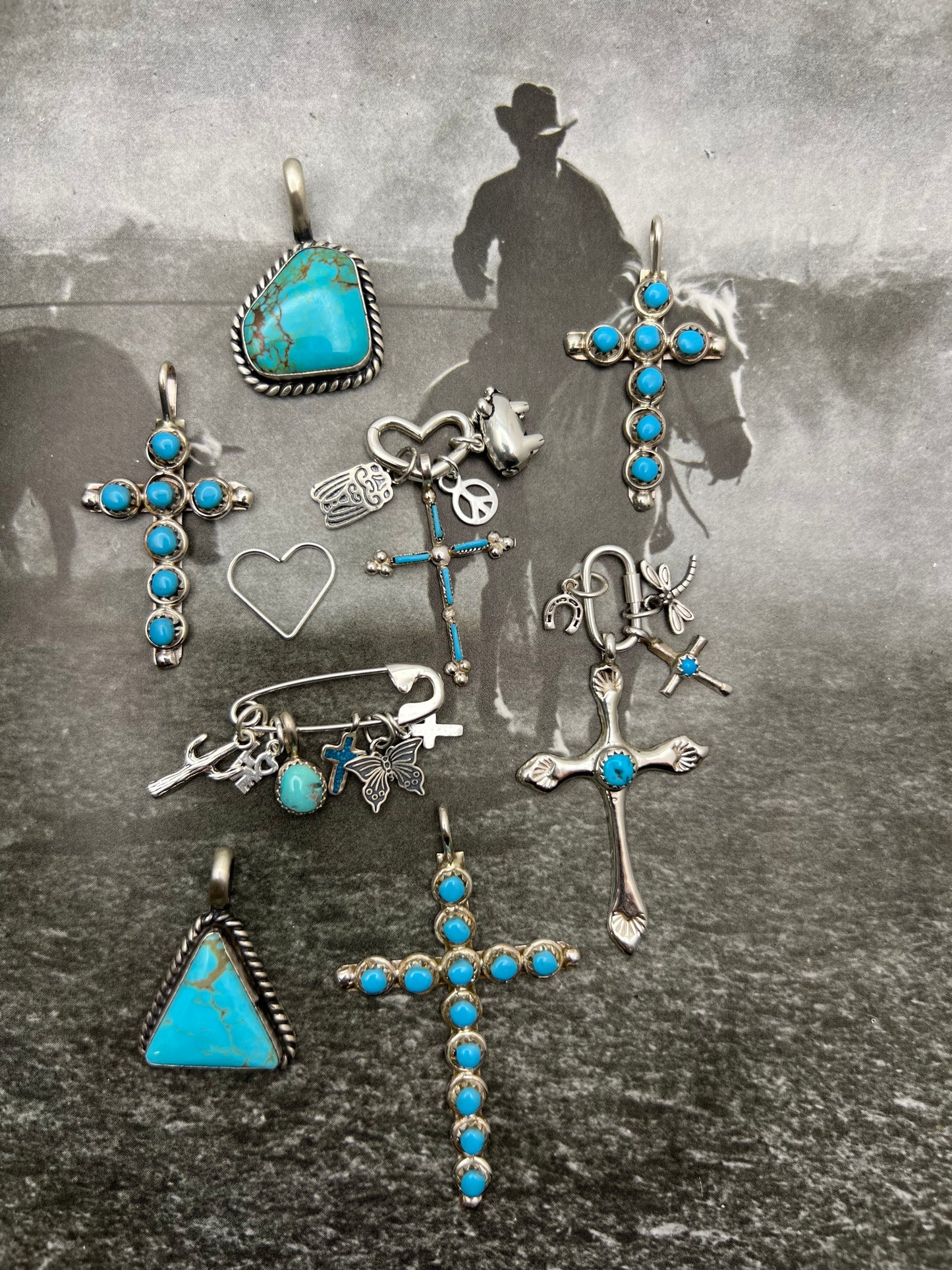 Zuni Needlepoint Turquoise Cross