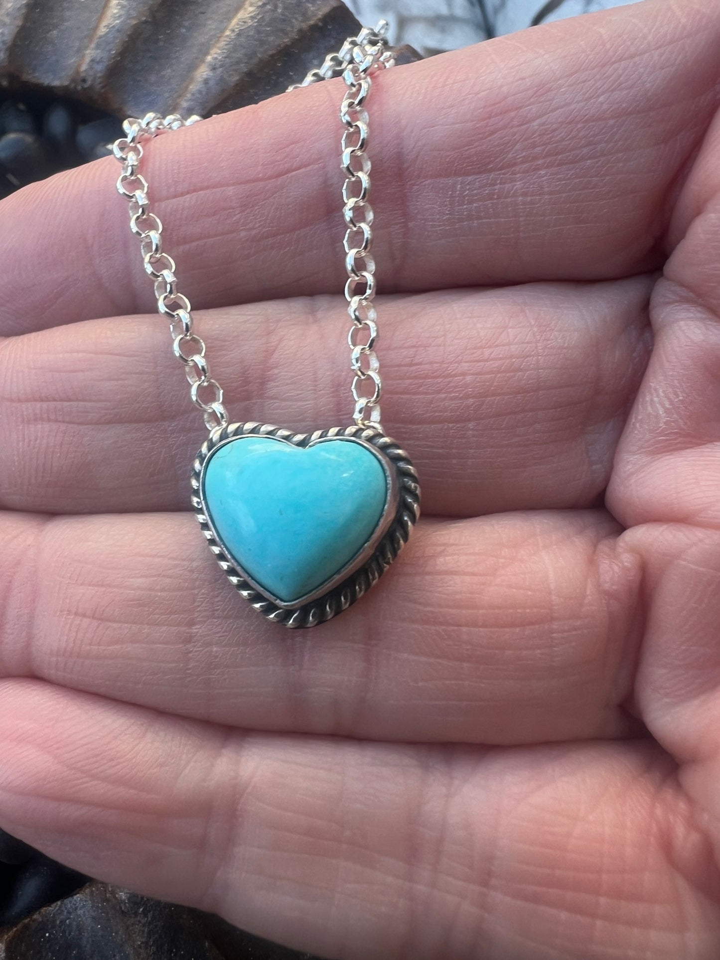Turquoise Floating Heart Necklace
