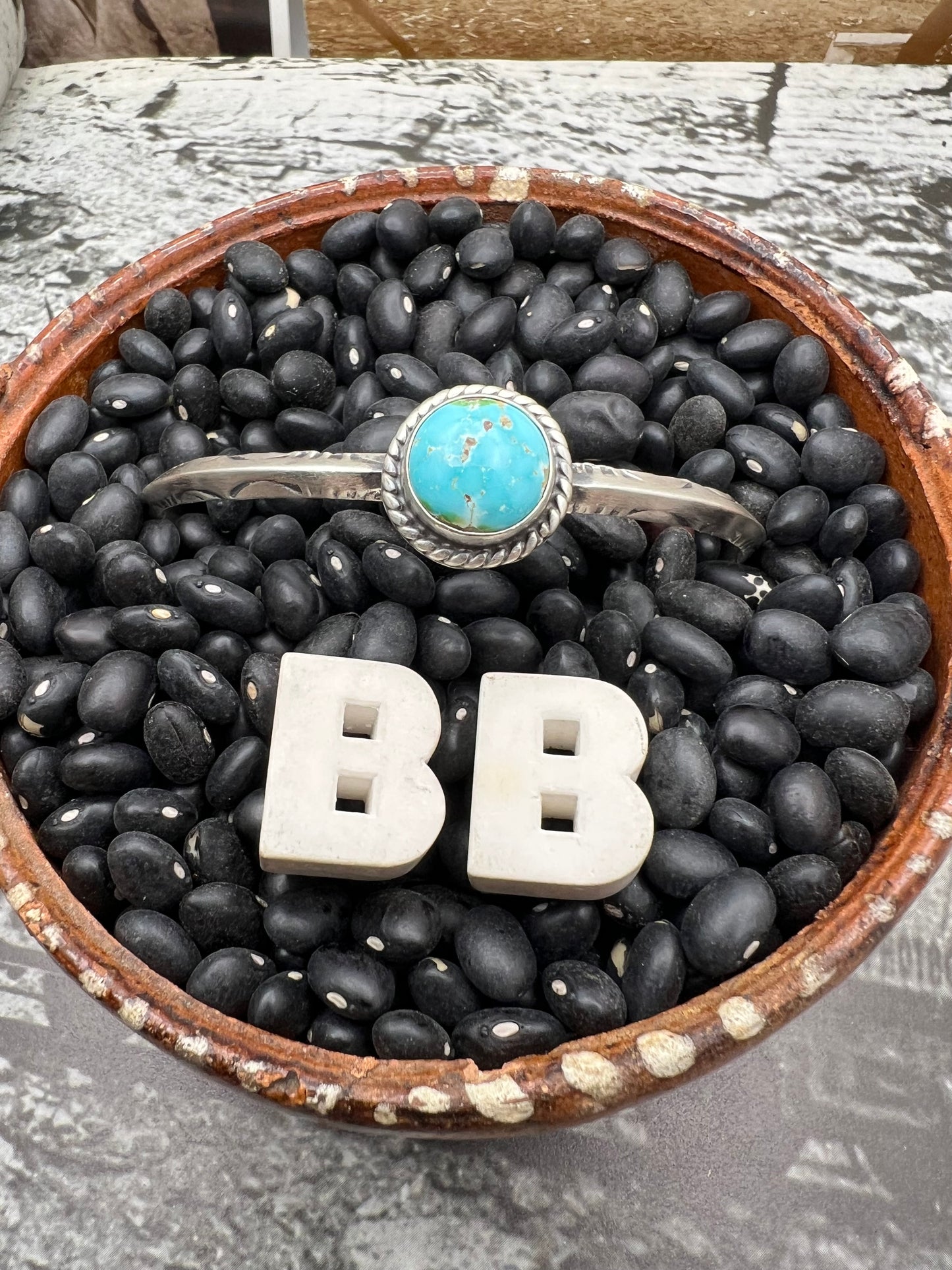 Turquoise Stamped Cuff