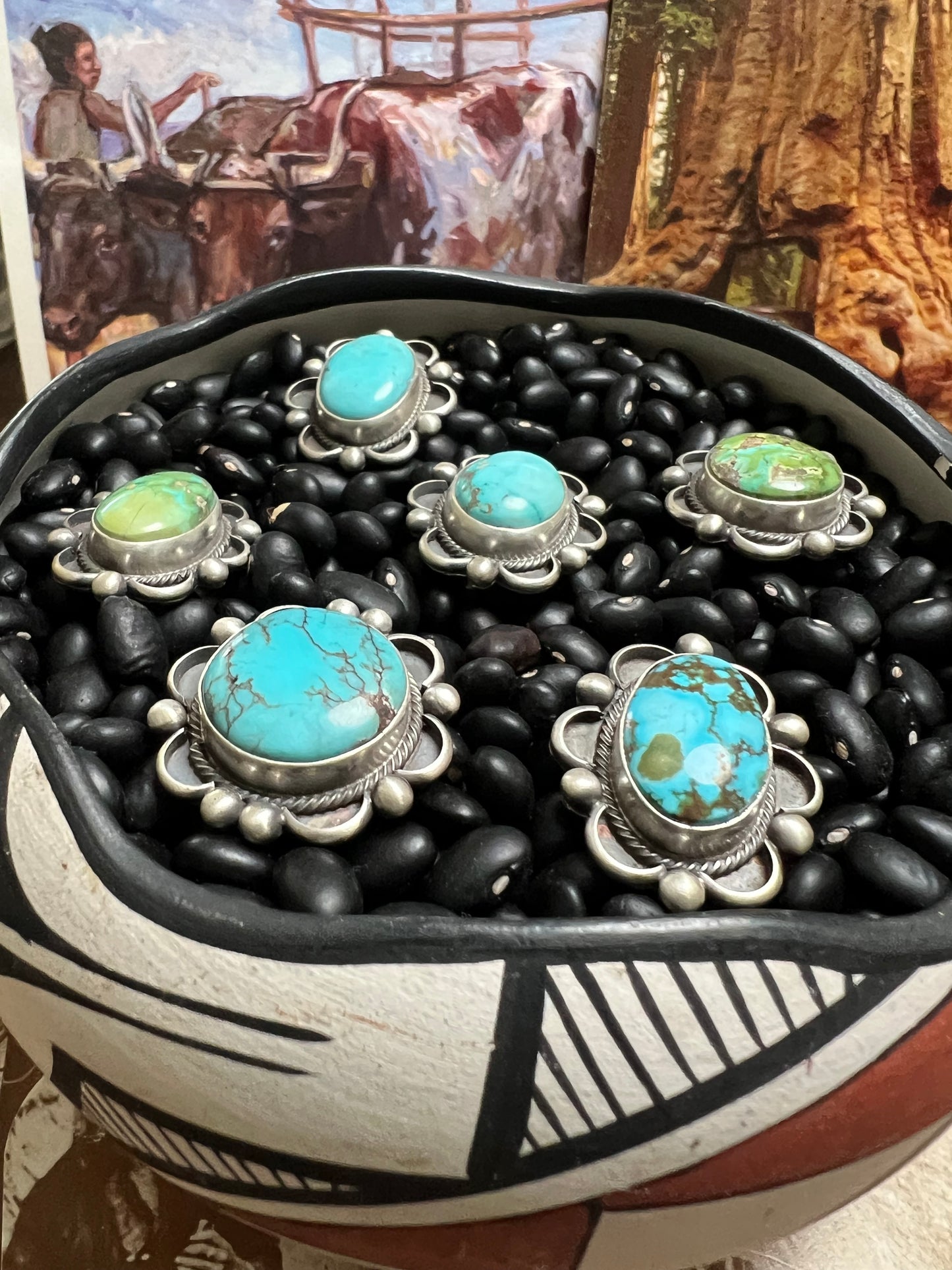 Yazzie Turquoise Flower Style Ring