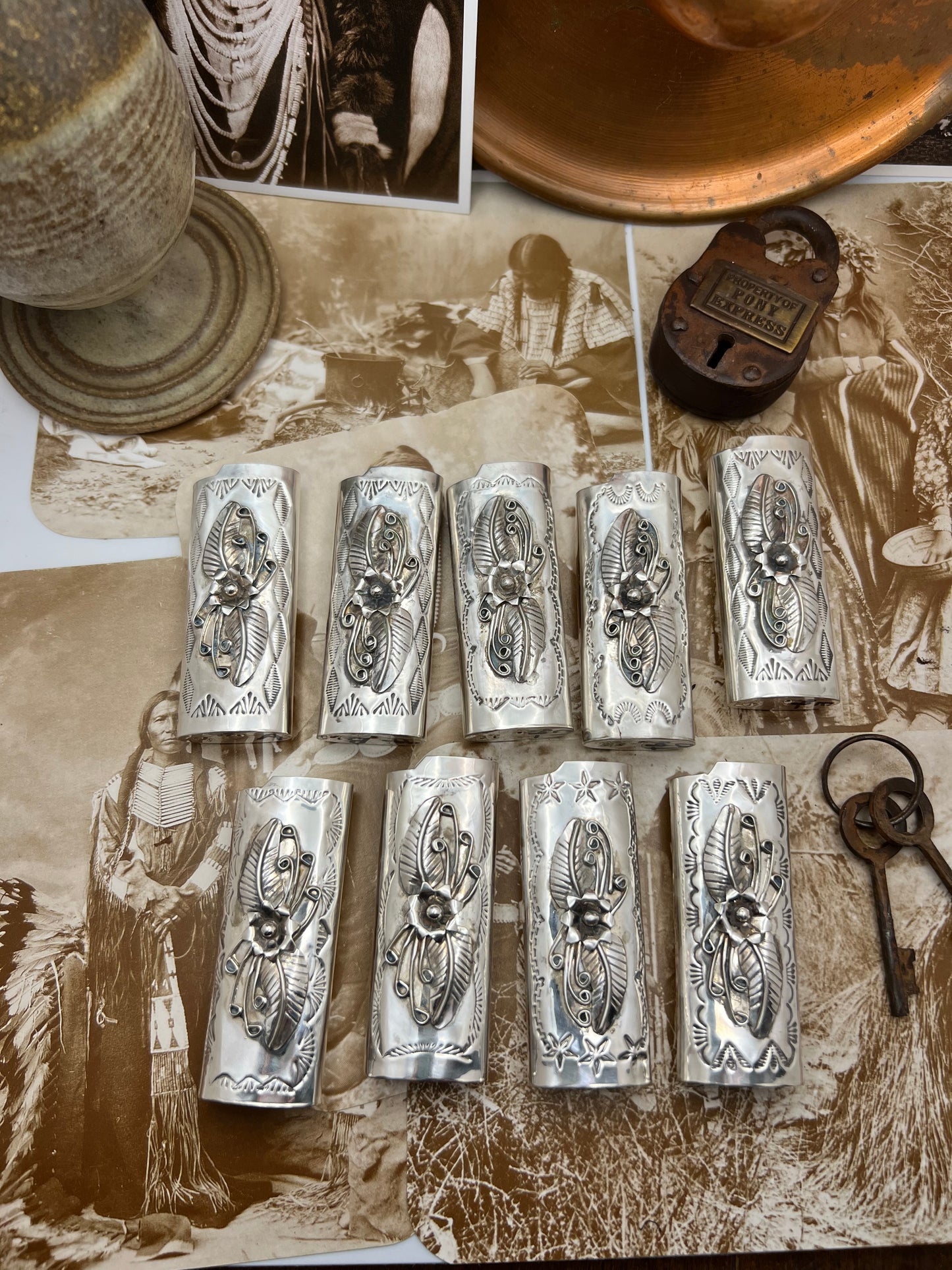 Native American Sterling Silver Lighter Case