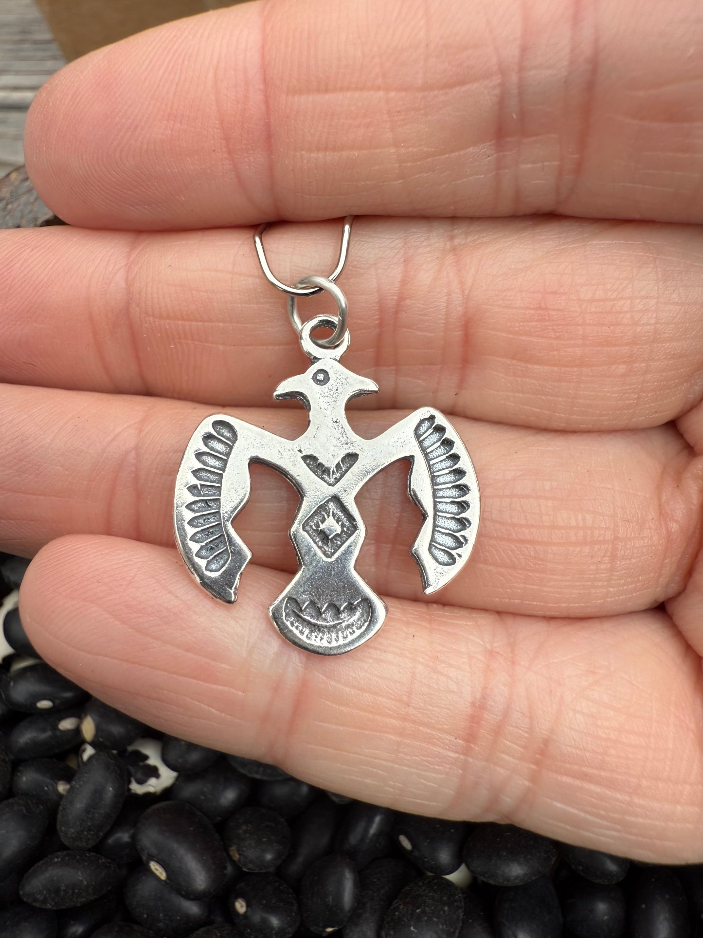 Thunderbird Large Sterling Silver Charm