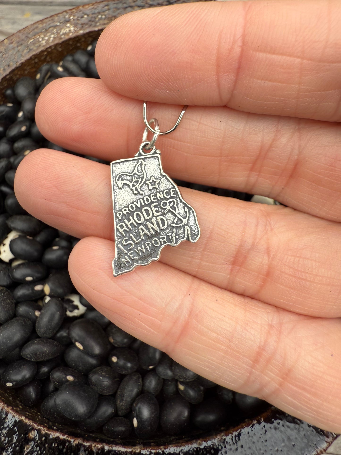 Rhode Island Sterling Silver Charm
