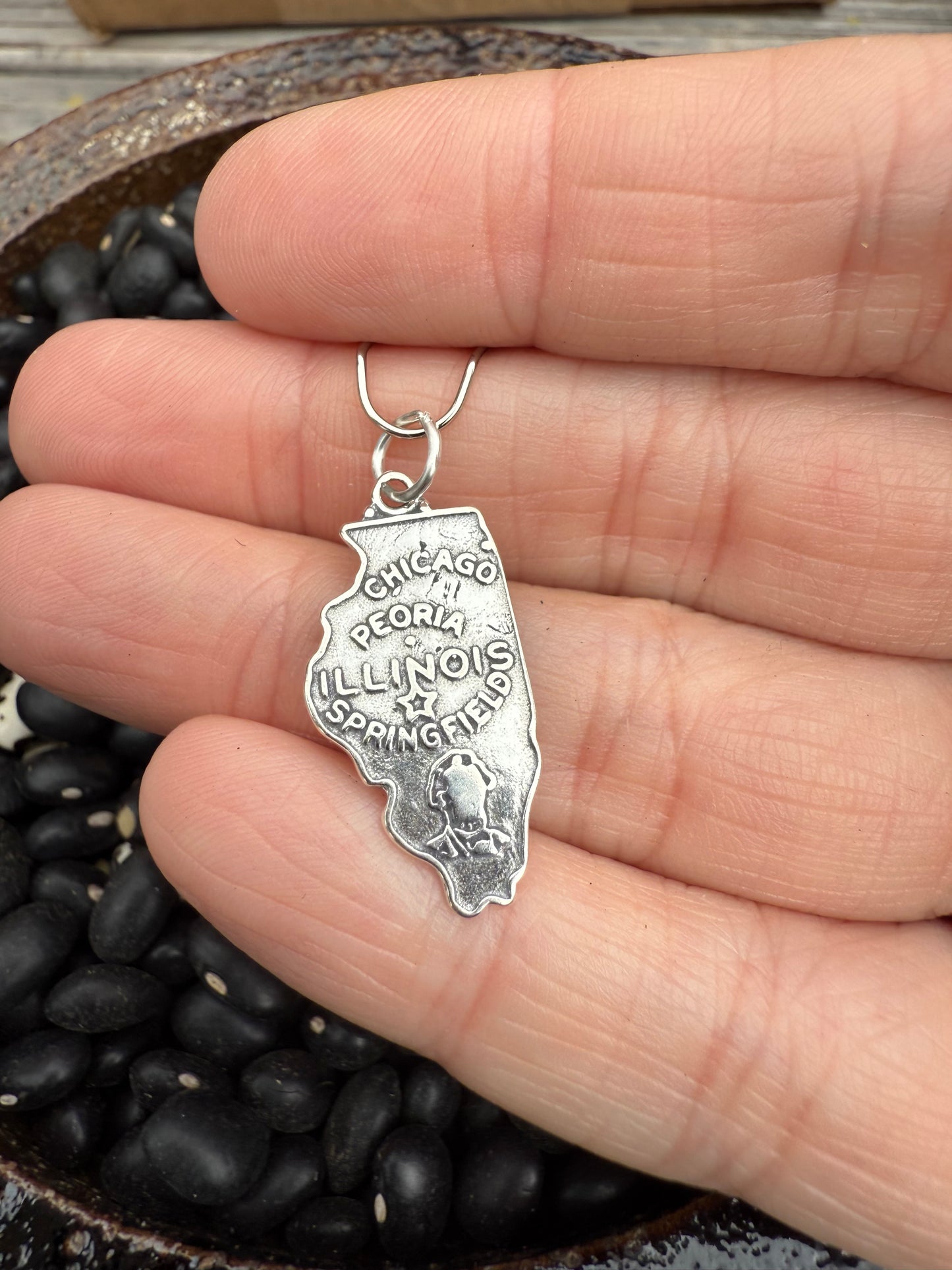 Illinois Sterling Silver Charm